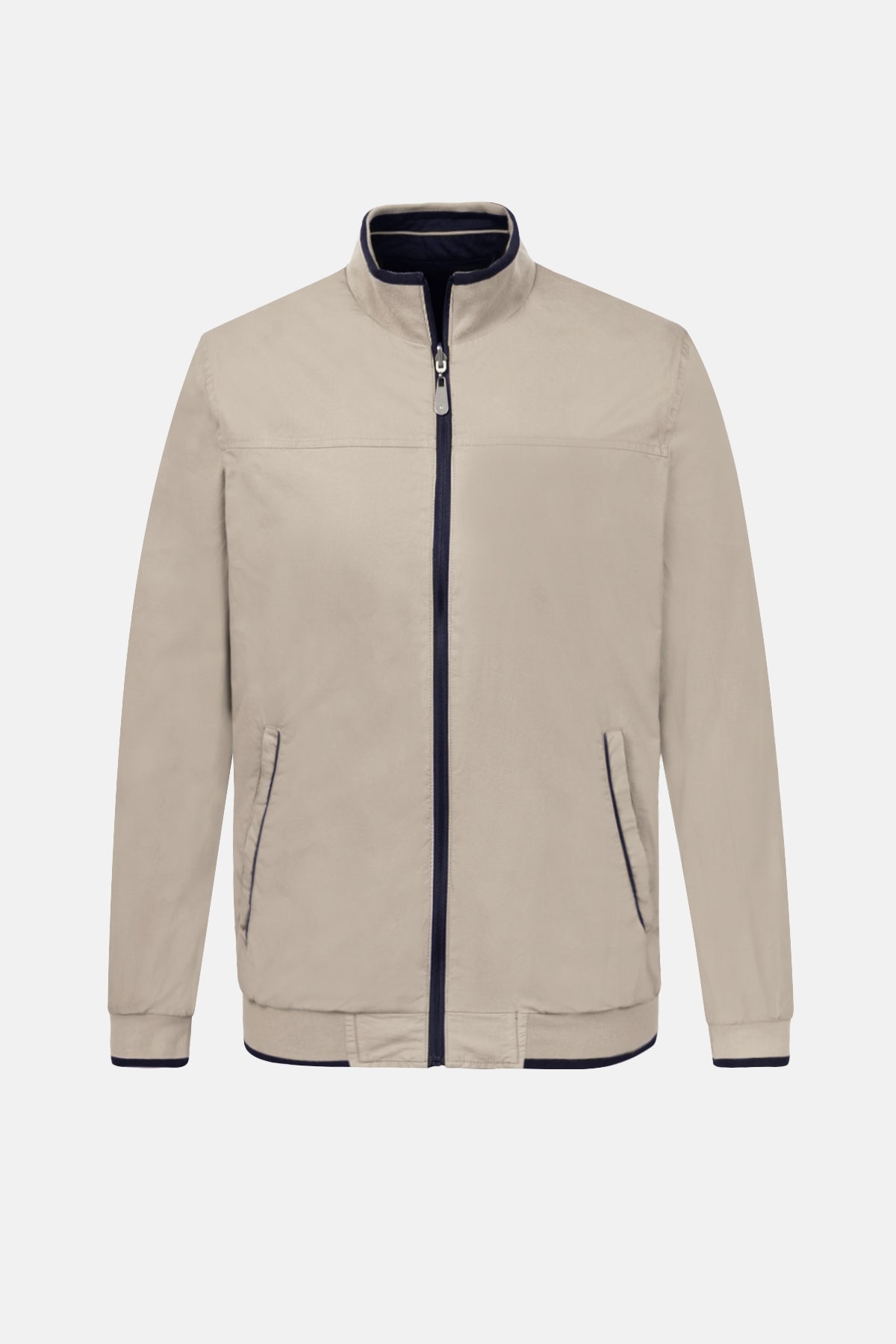 Beige & Navy double-face Waterproof Jacket