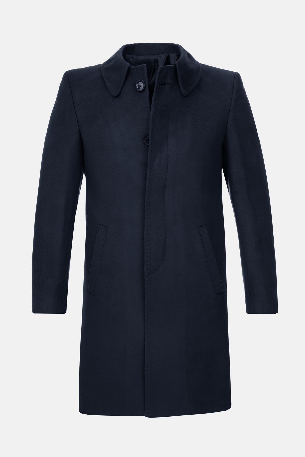 Mac Basic Long Navy Coat