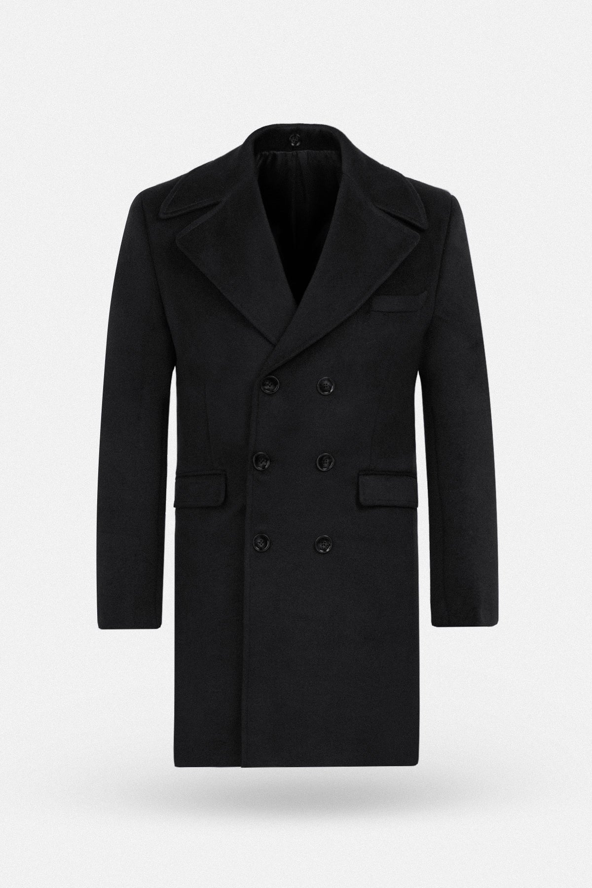 Black Felt Coat with removable Fur piece