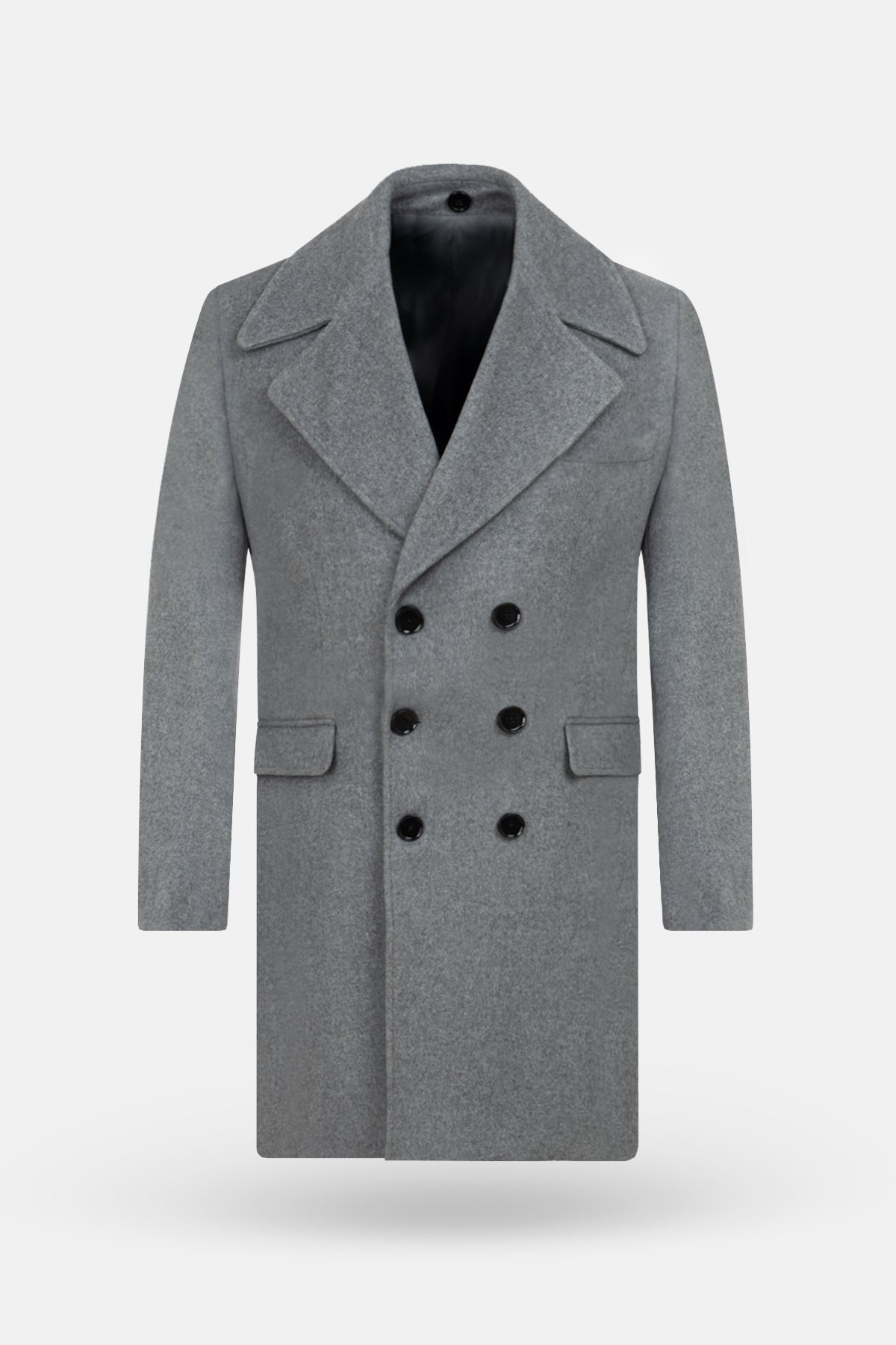 Gray Felt Coat with removable Fur piece