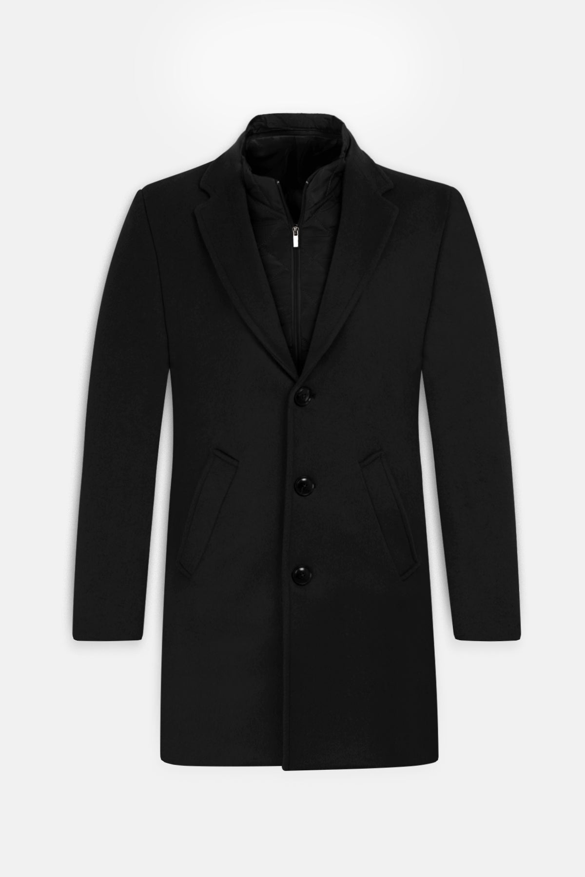 Black Felt Coat with removable padded piece - 1