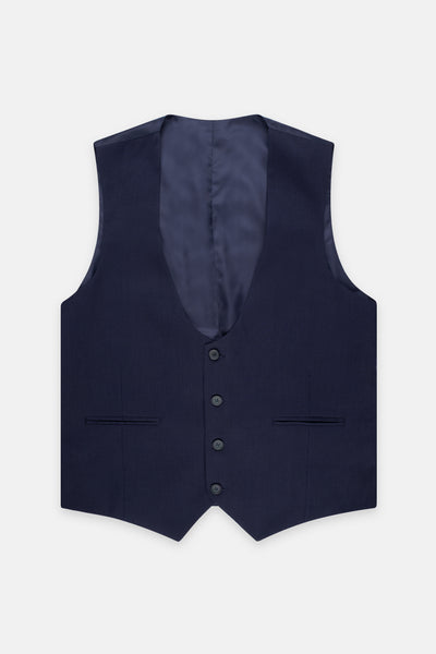 Dark Navy Single-Breasted Vest