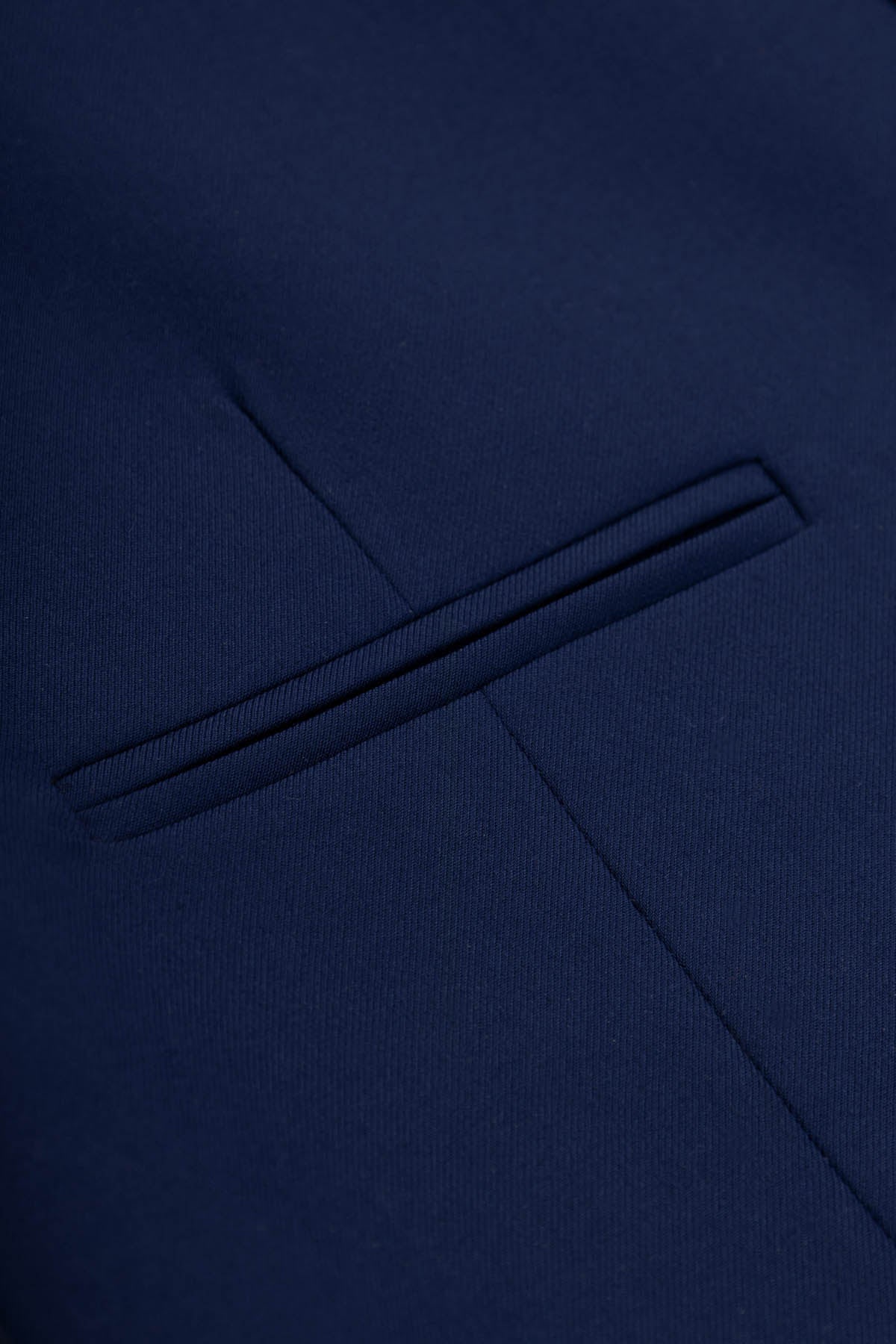 Navy Twill Single-Breasted Vest - 3