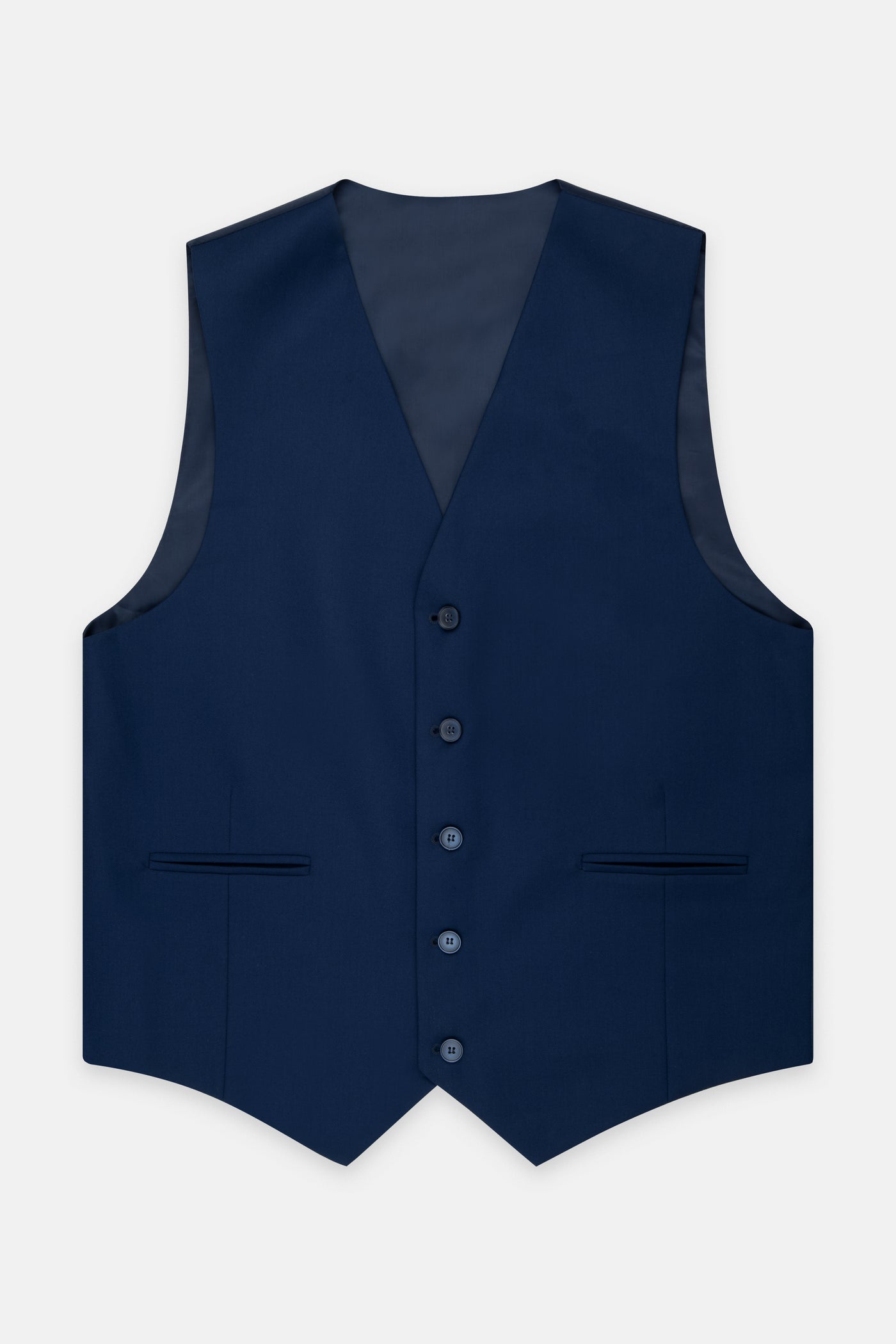 Dark Navy Twill Single-Breasted Vest