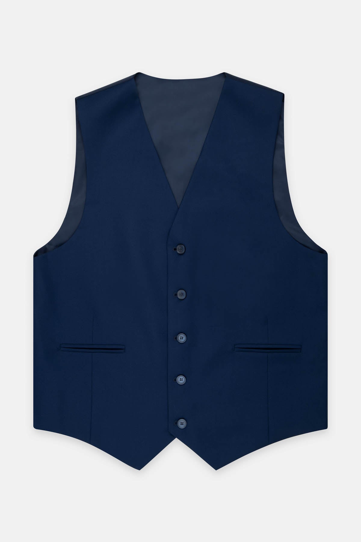 Dark Navy Twill Single-Breasted Vest