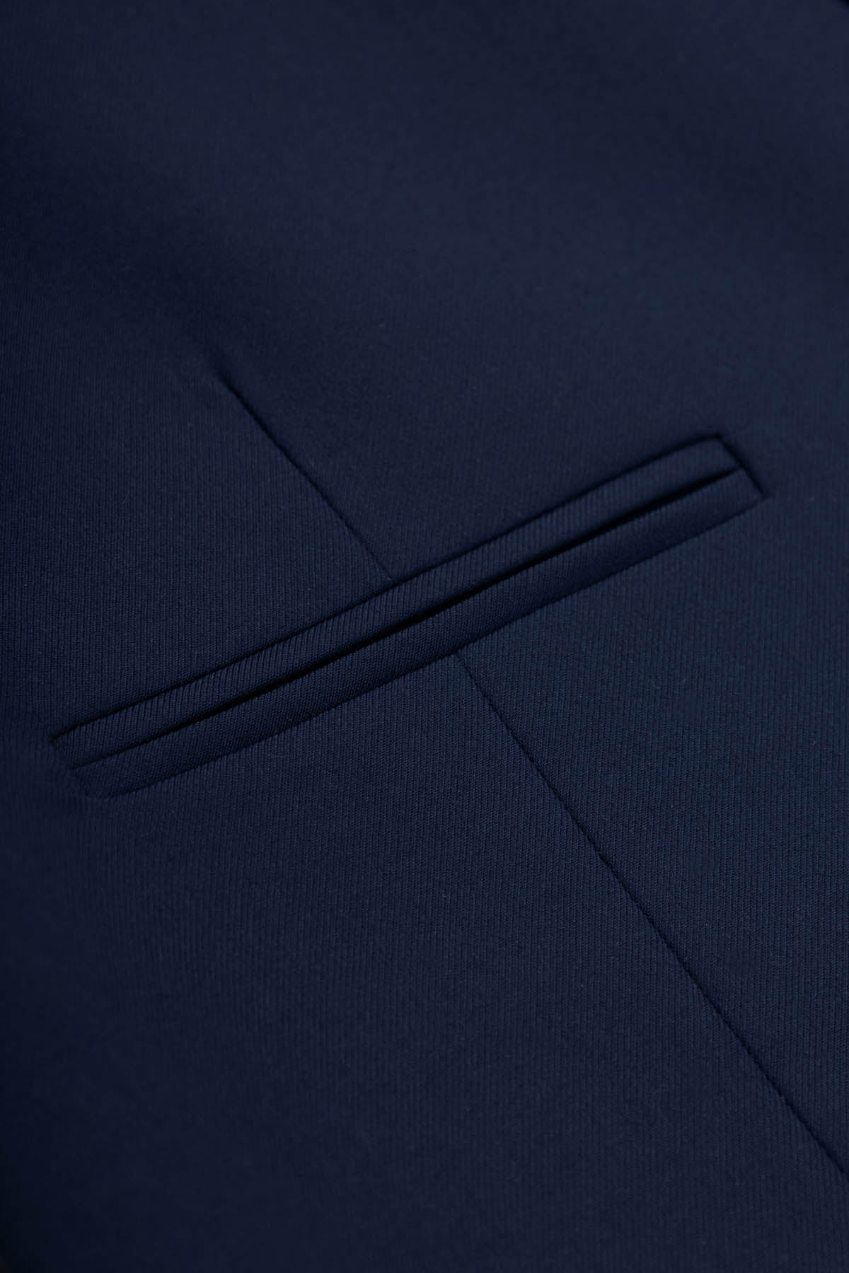 Dark Navy Twill Single-Breasted Vest