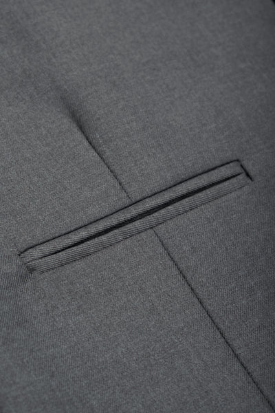 Gray Twill Single-Breasted Vest