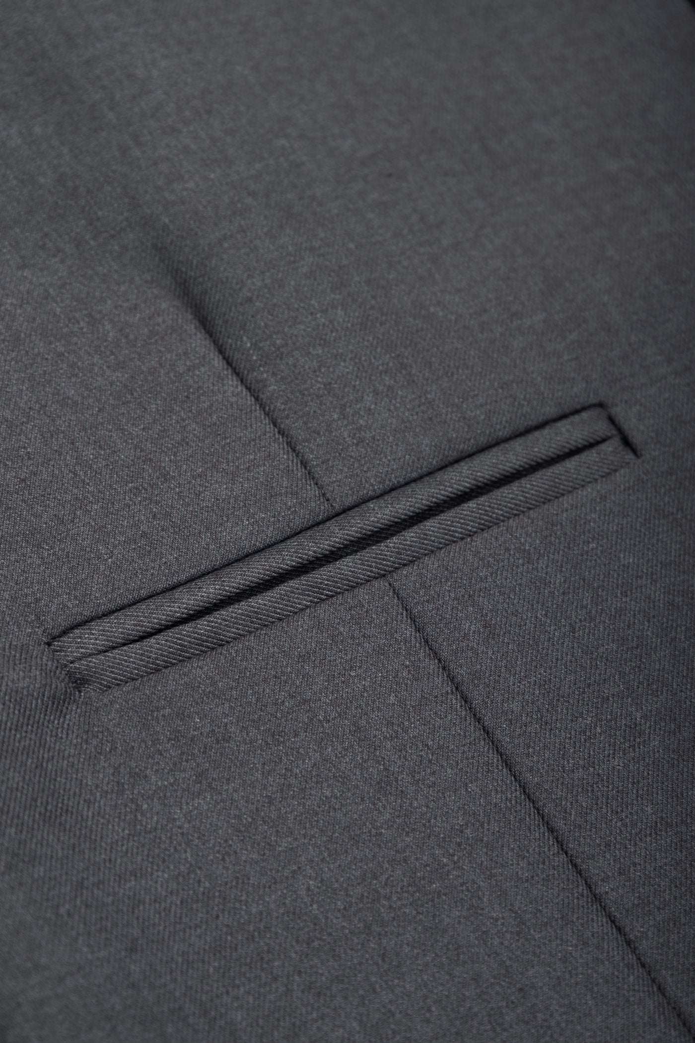 Dark Gray Twill Single-Breasted Vest