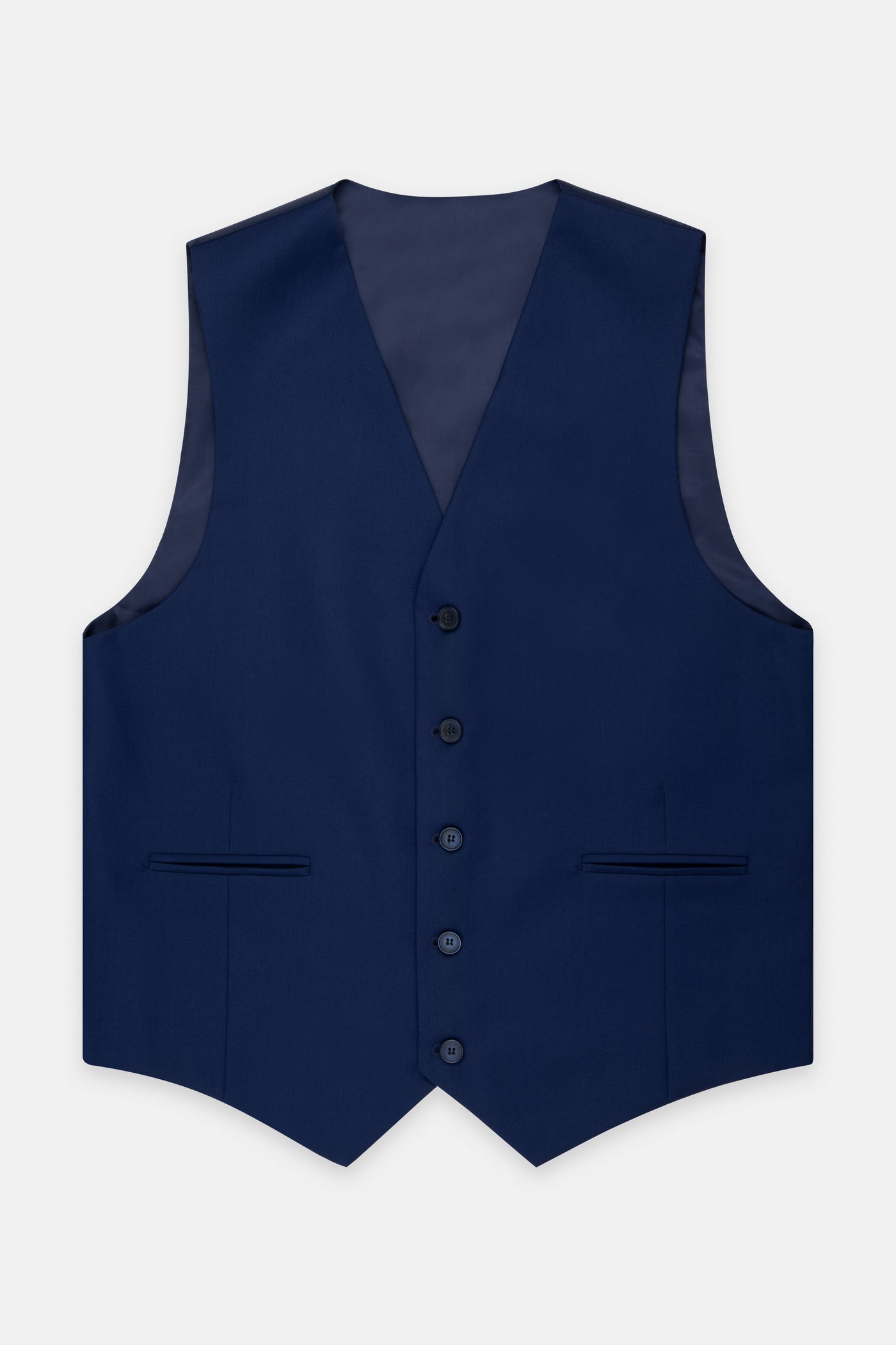 Navy Twill Single-Breasted Vest