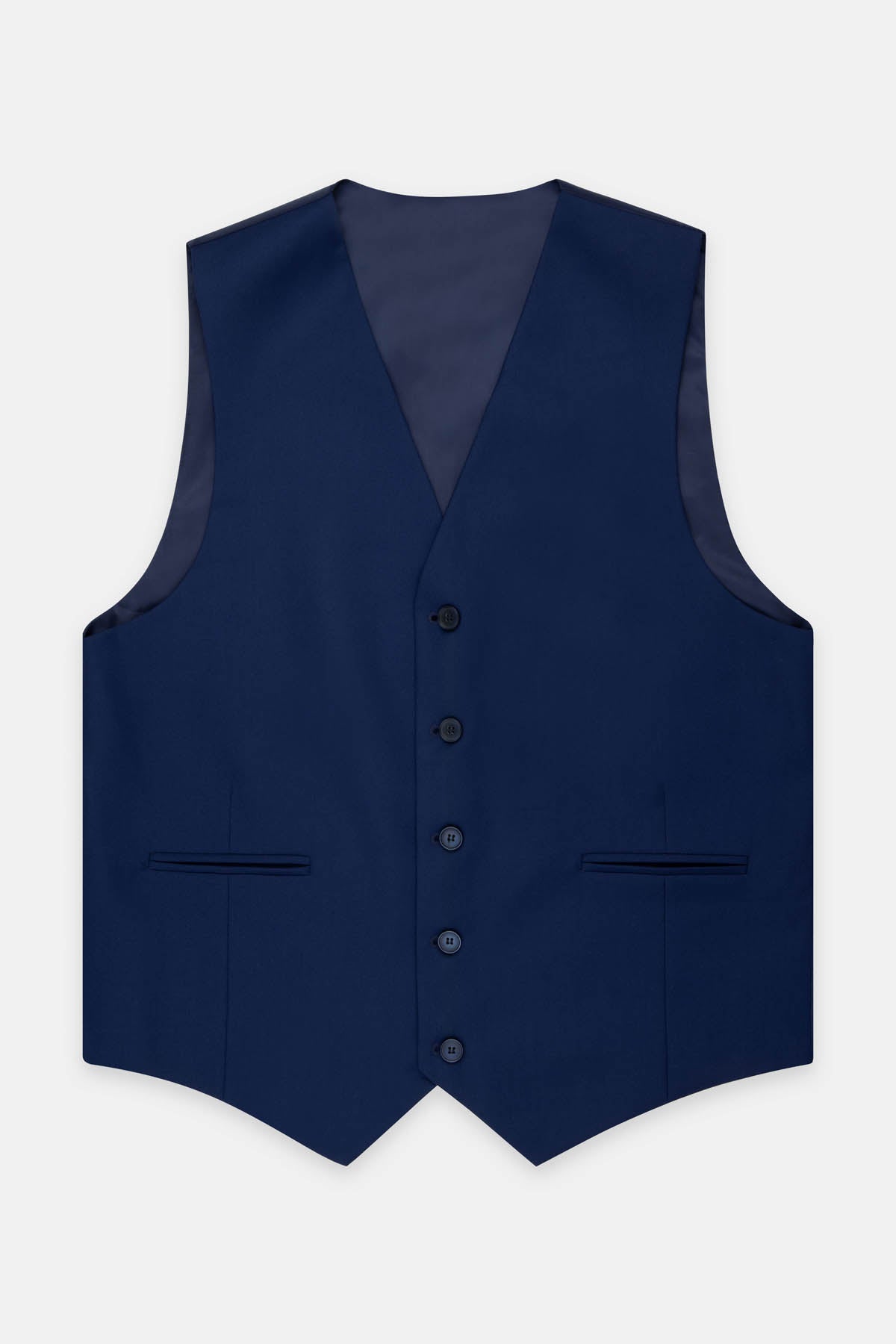 Navy Twill Single-Breasted Vest