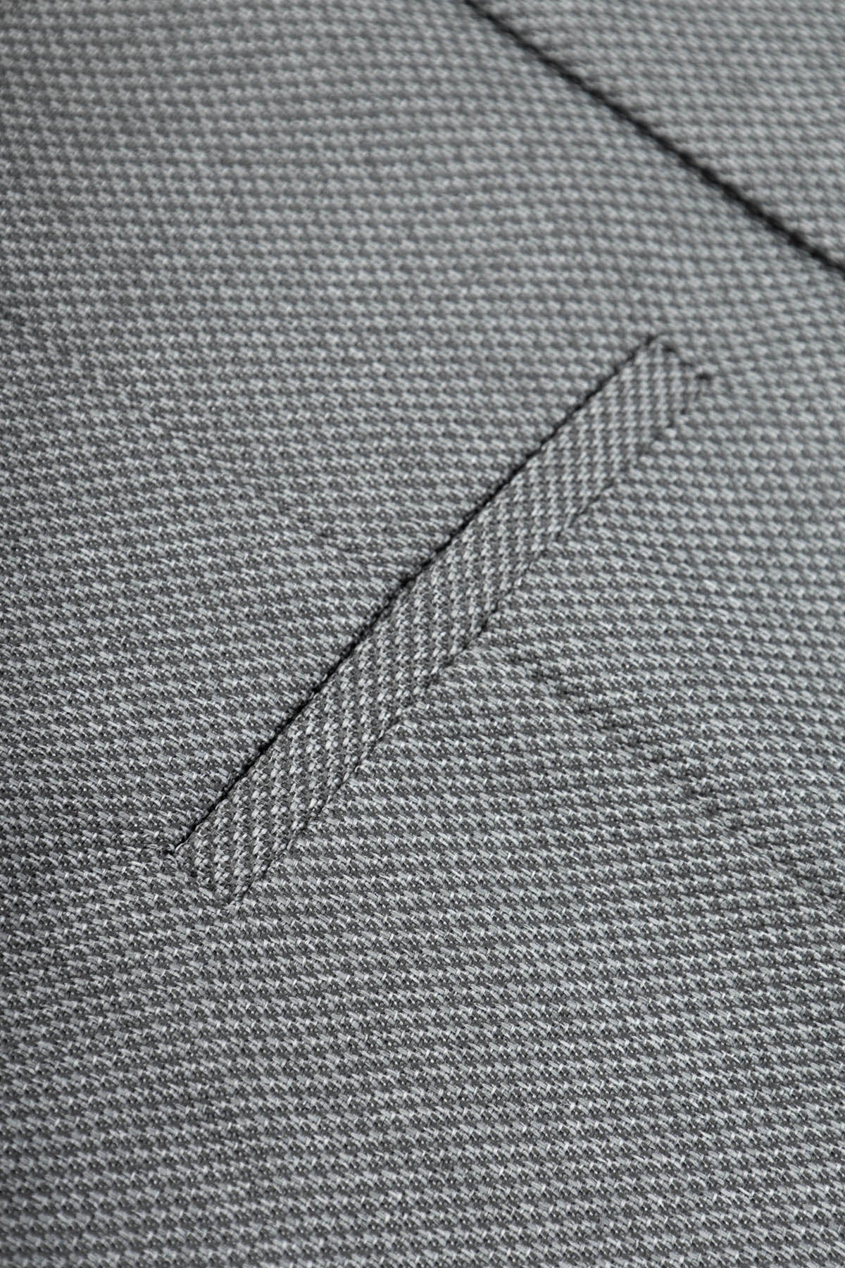 Jacquard Light Gray Twill Double-Breasted Linen Vest - 3