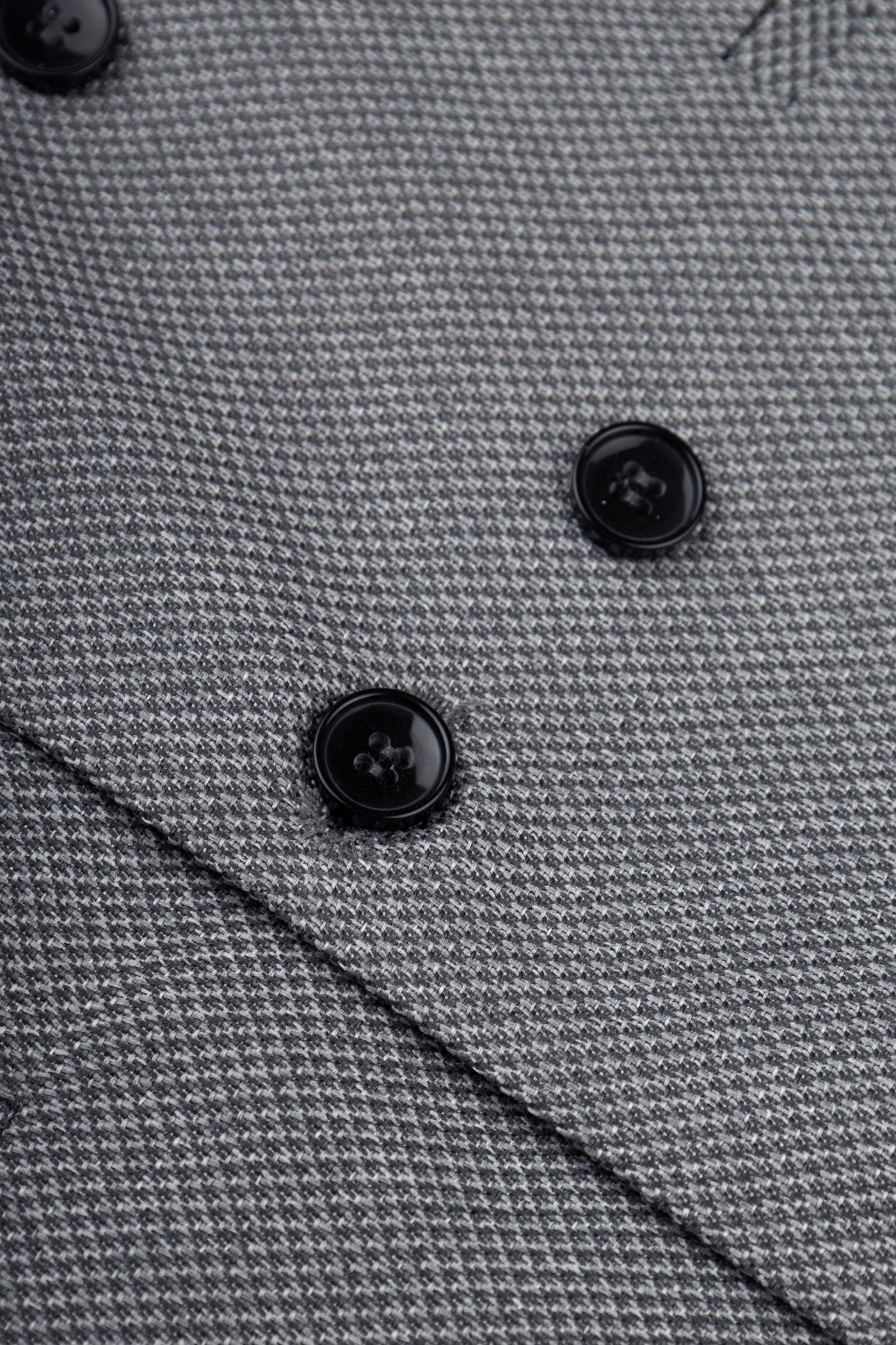 Jacquard Gray Twill Double-Breasted Linen Vest