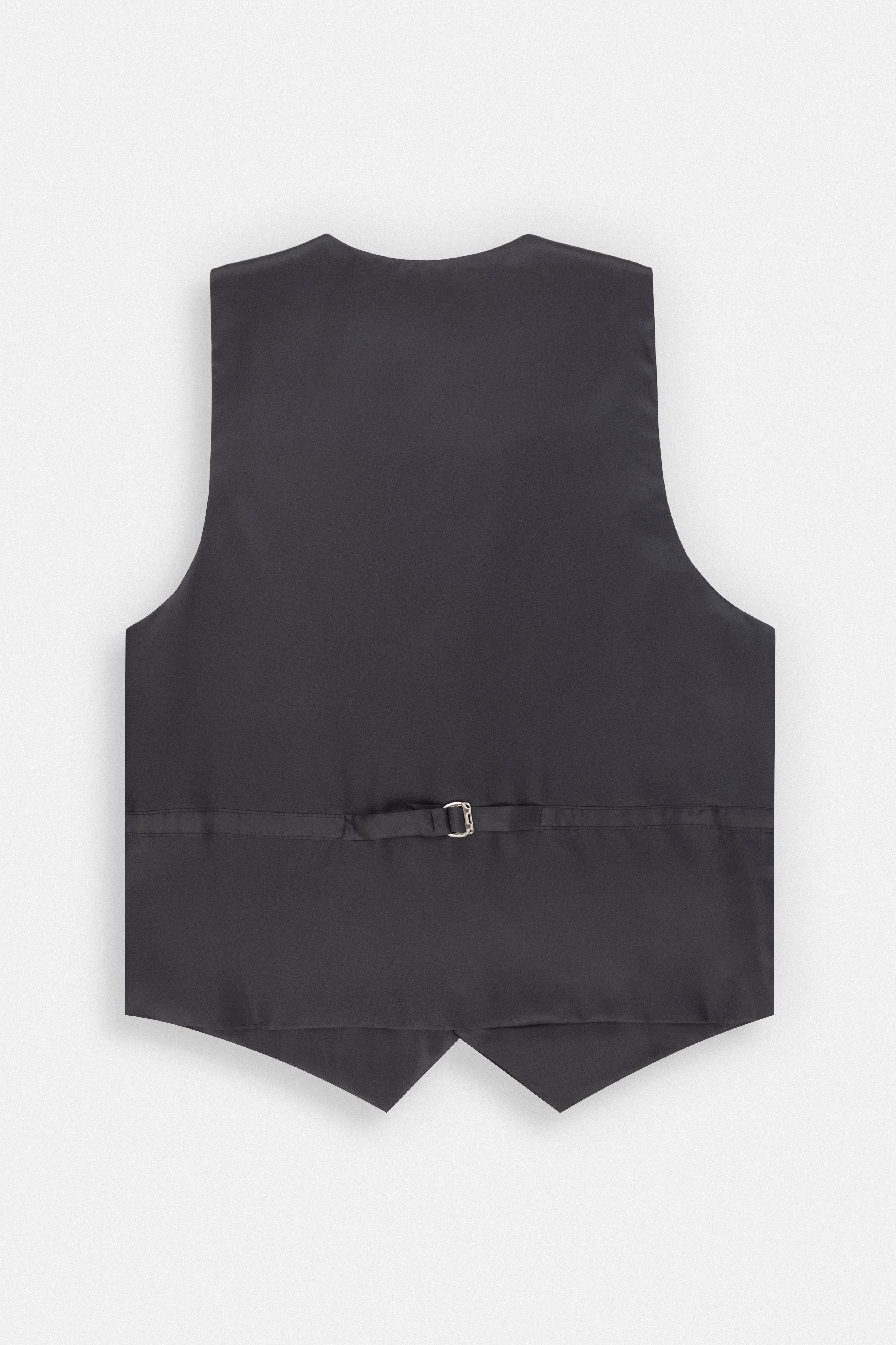 Black Single-Breasted Chamois Vest