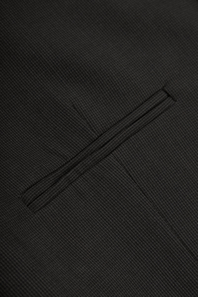 Jacquard Black Twill Double-Breasted Linen Vest