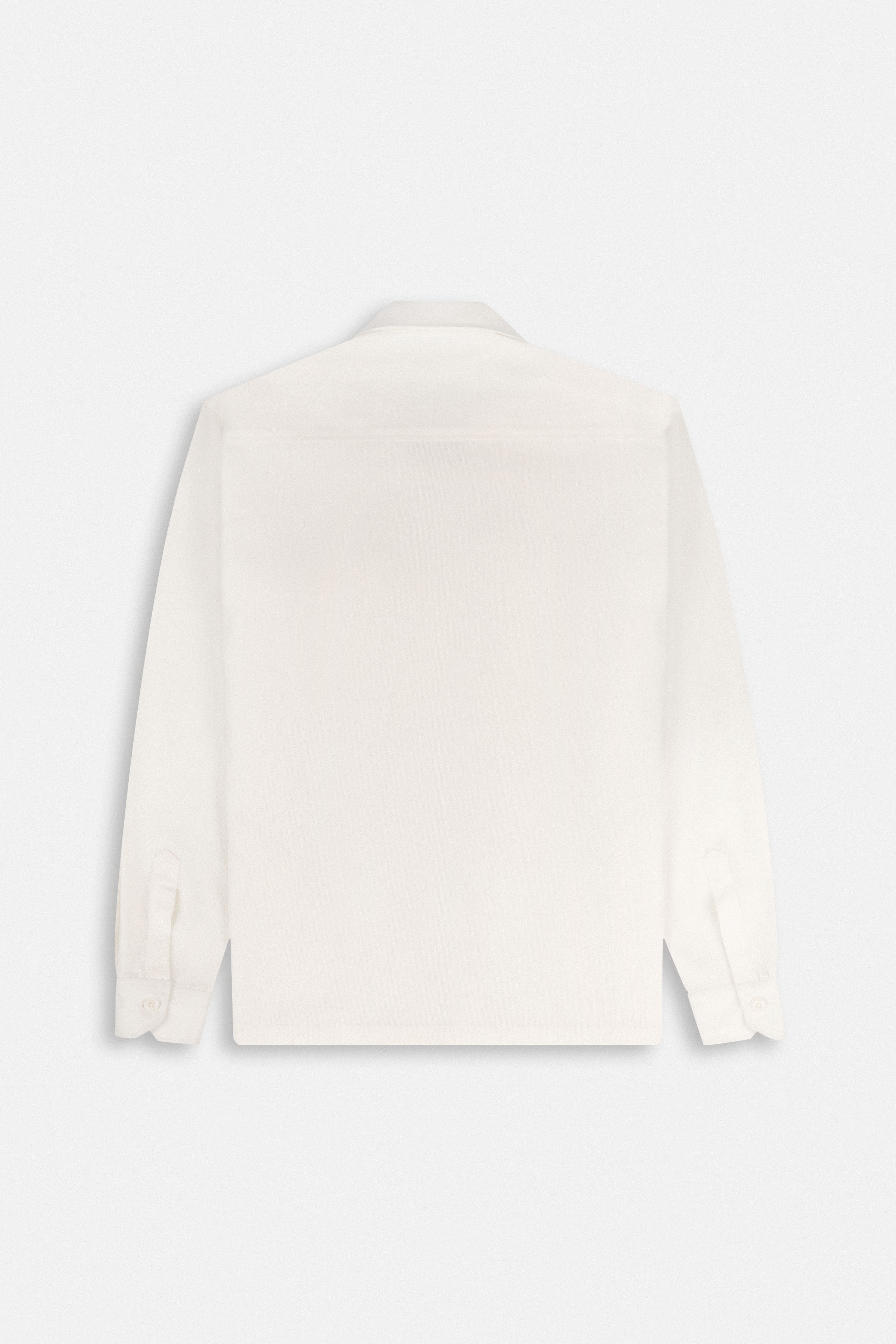 Solid off White Zip-Up Over-Shirt