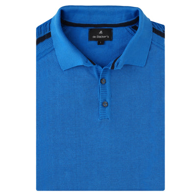 Knitted Blue Cotton Polo