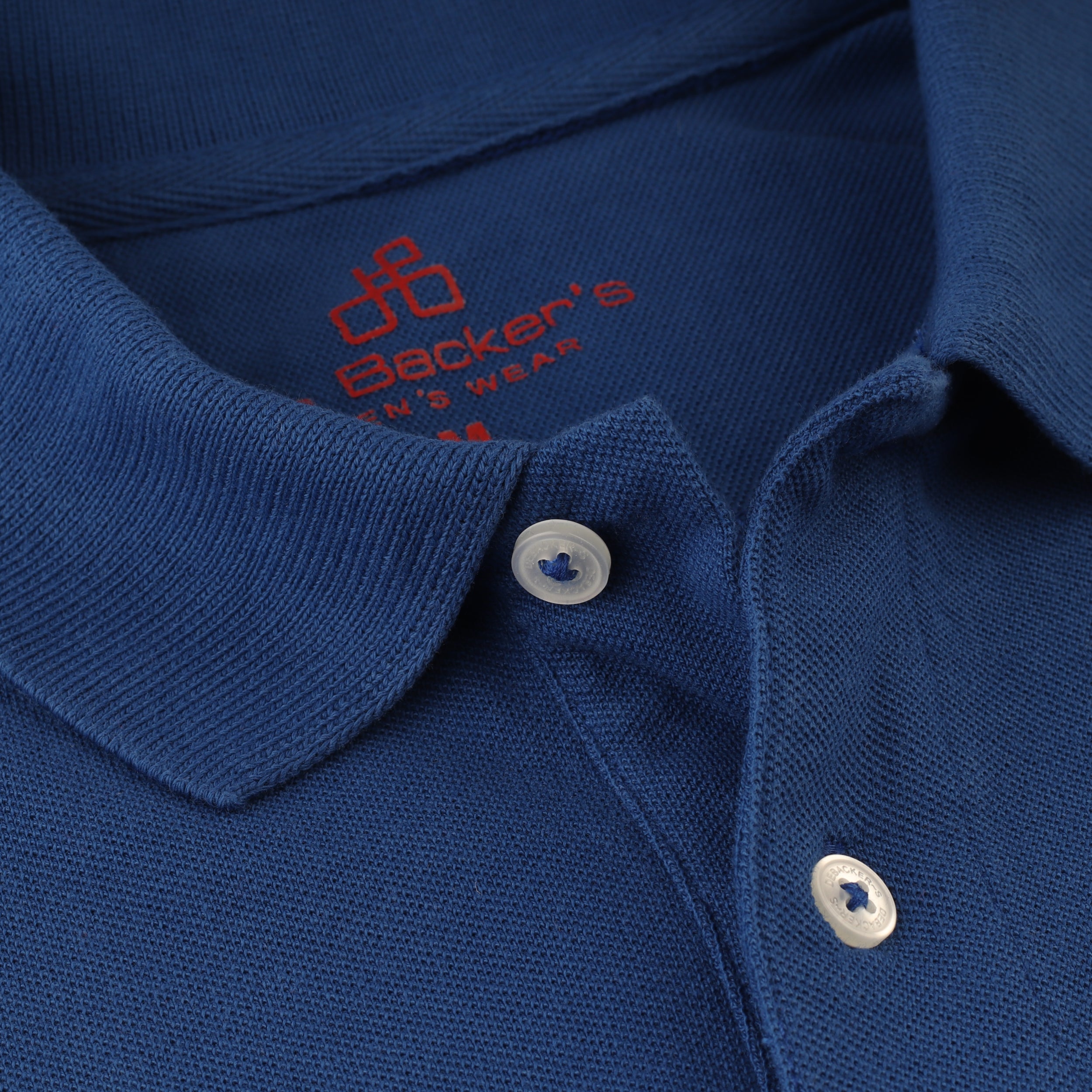 Pique solid Polynesian Blue Cotton Polo