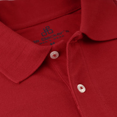 Pique solid Persian Red Cotton Polo