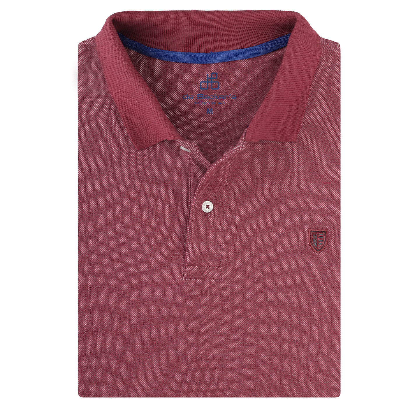 Pique Jacquard Claret Red Cotton Polo