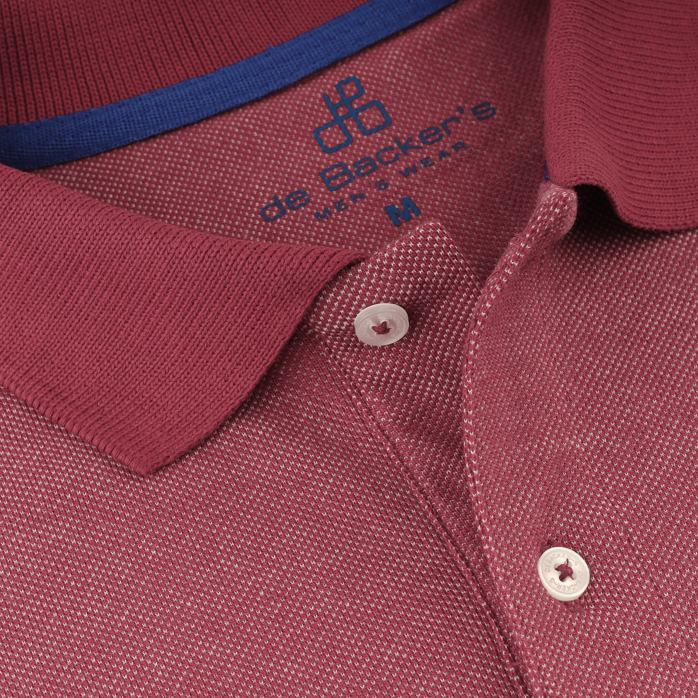Pique Jacquard Claret Red Cotton Polo