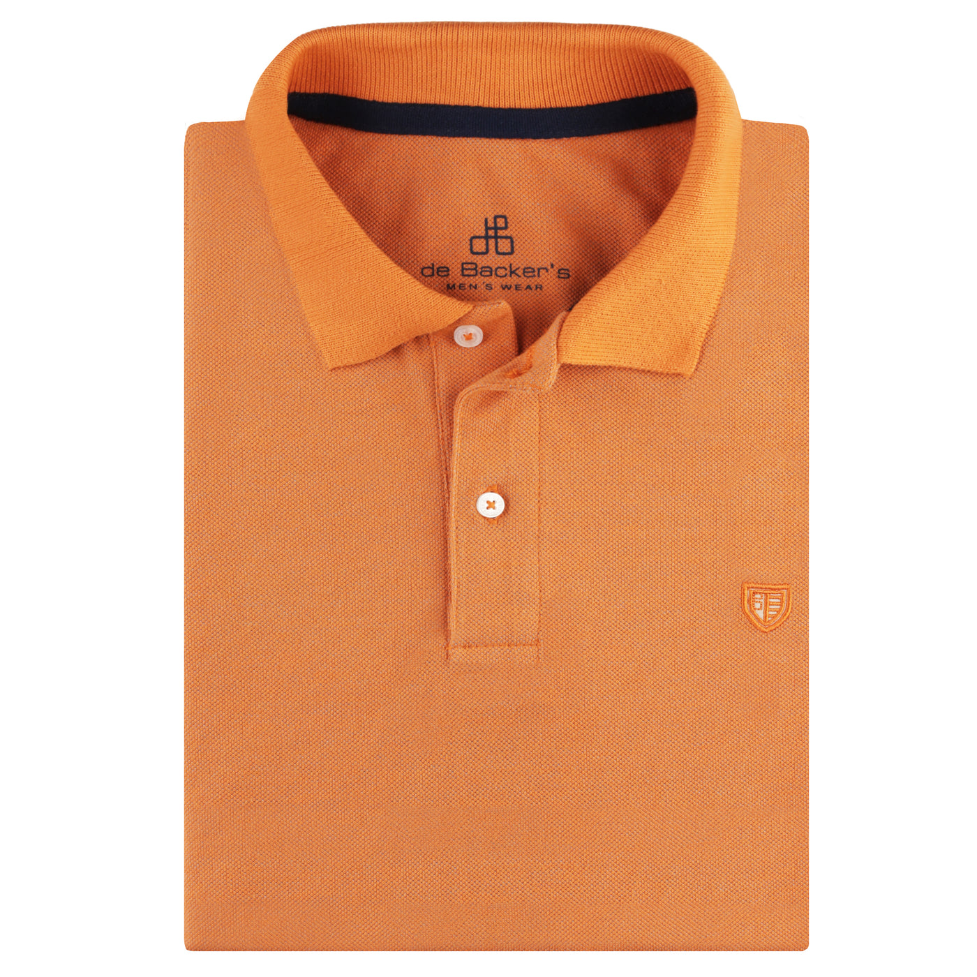 Pique Jacquard Orange Cotton Polo