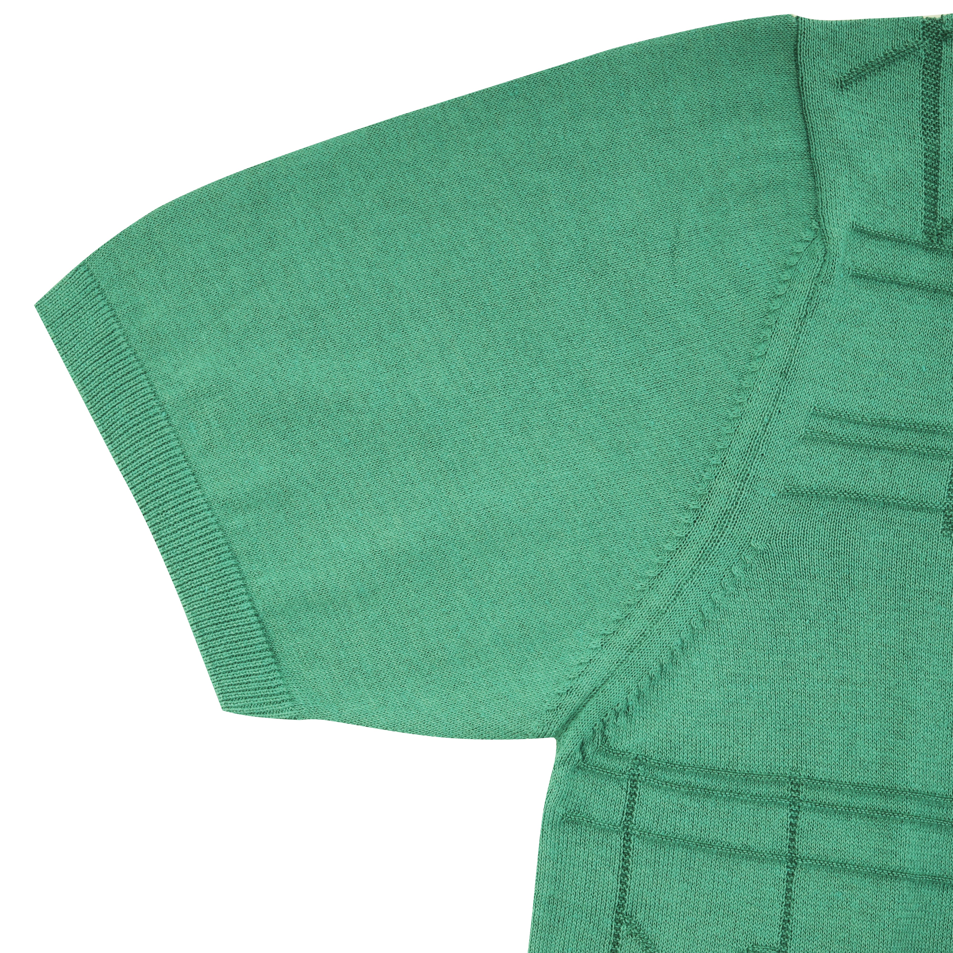 Jacquard Knitted Viridian Cotton Polo