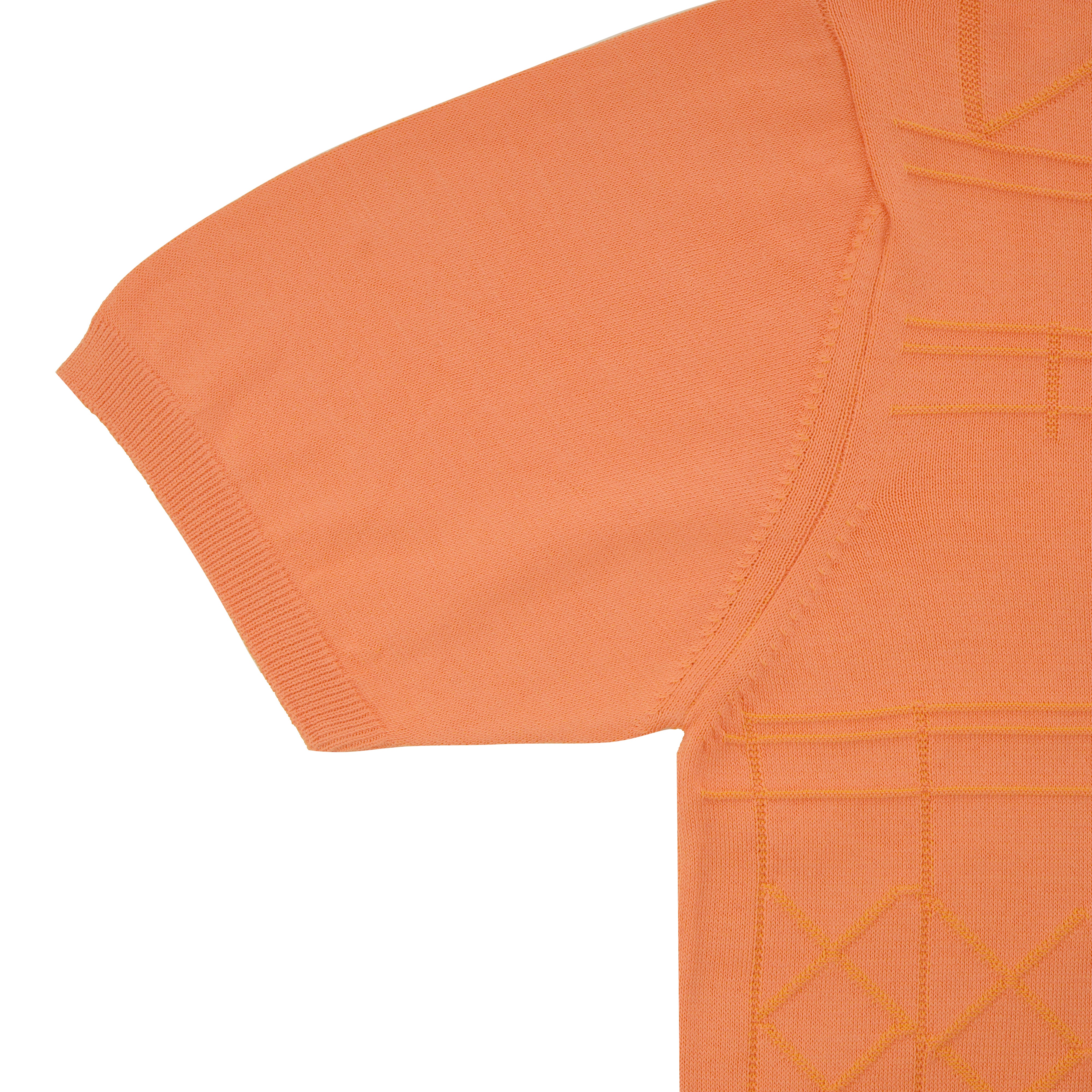 Jacquard Knitted Orange Cotton Polo