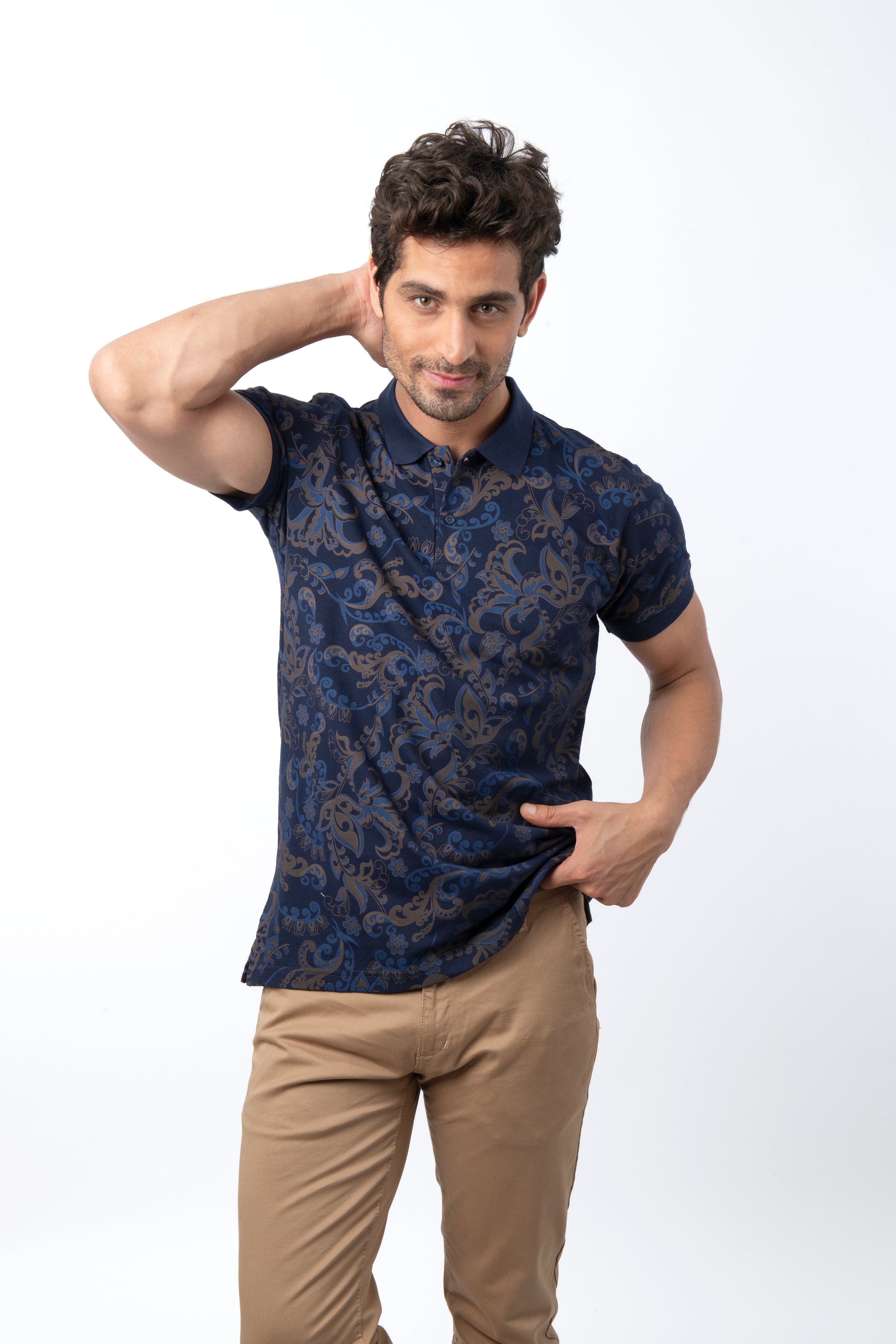 Navy Pique Polo Shirt