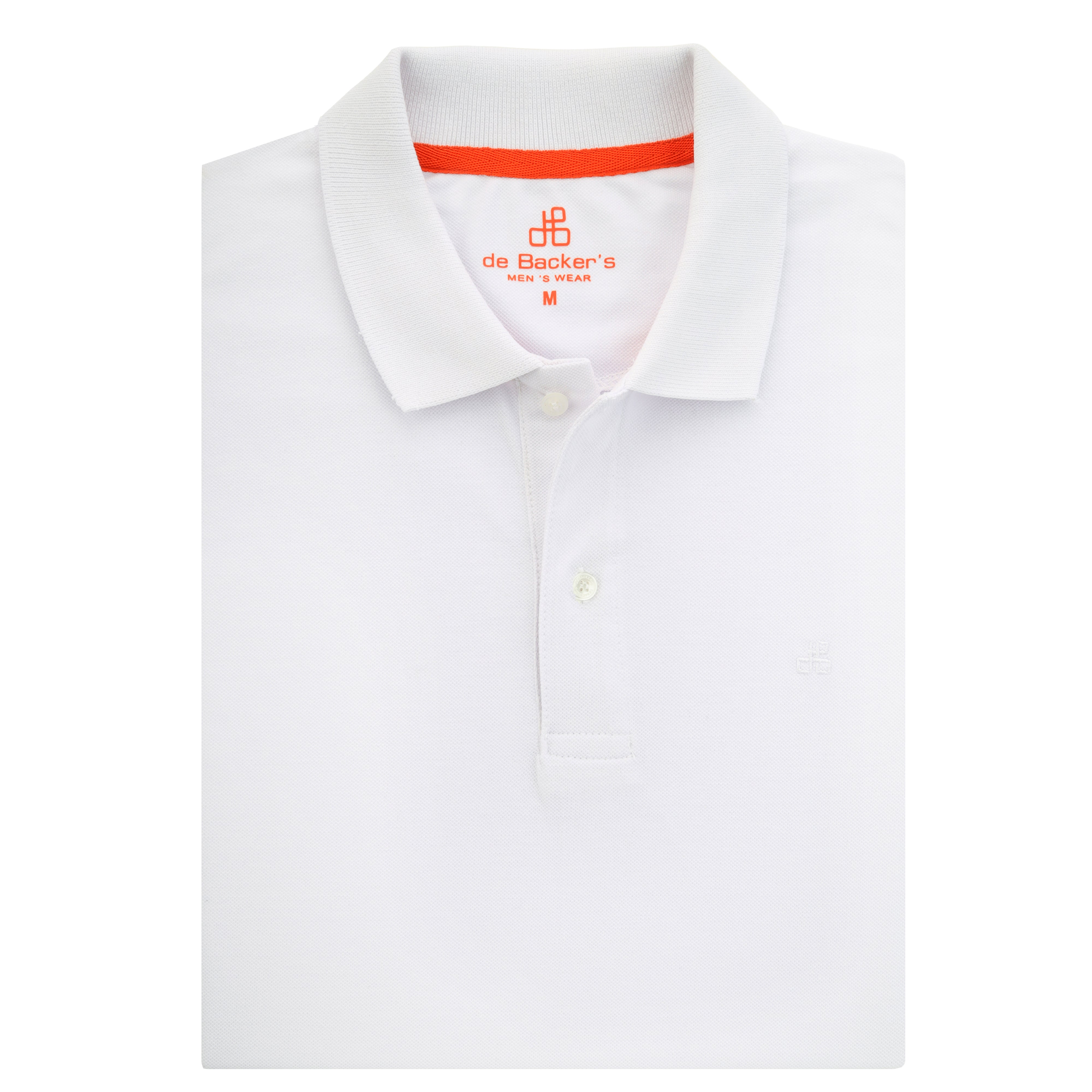 Pique Solid  White Cotton Polo