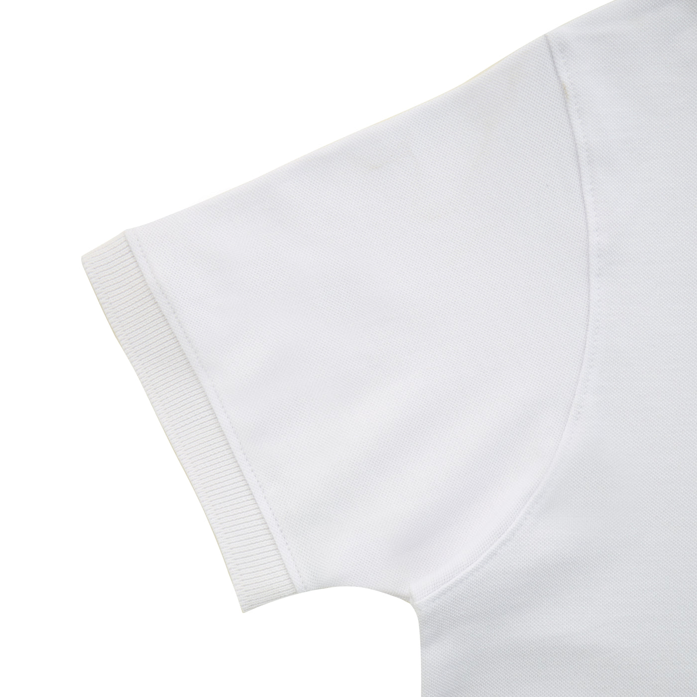 Pique Solid  White Cotton Polo