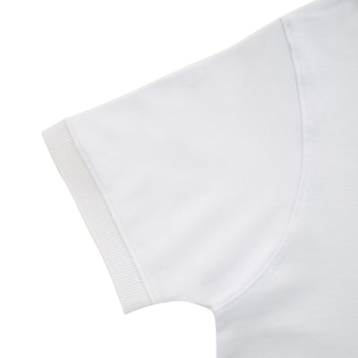 Pique Solid  White Cotton Polo