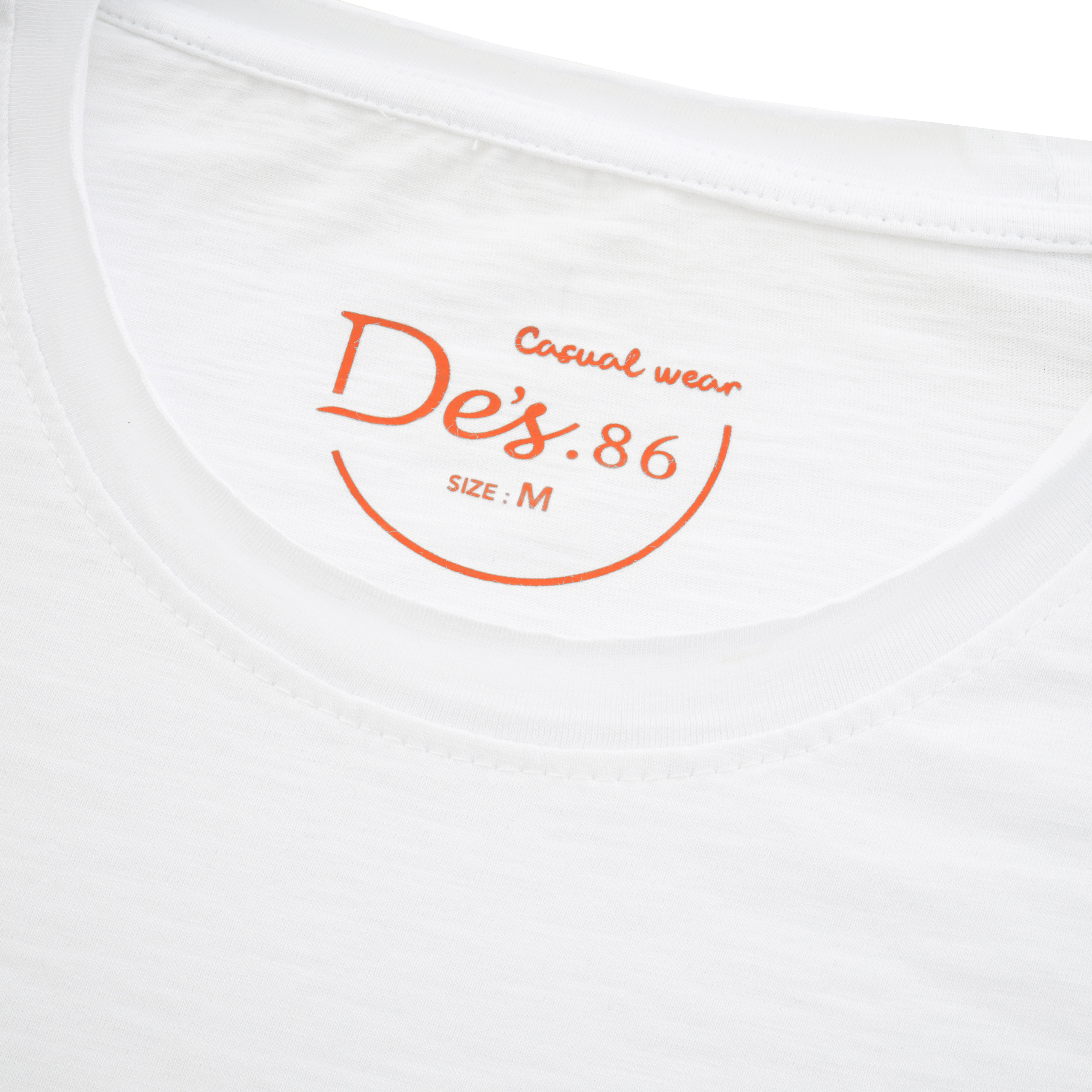 White Slim Solid Pocket Cotton Round T Shirt