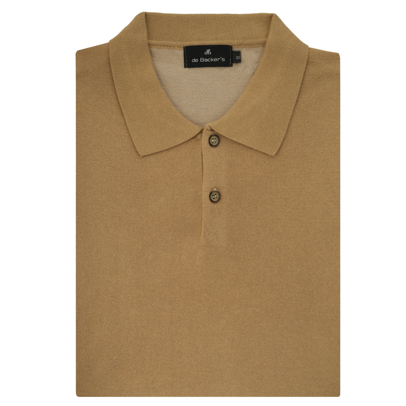 Plian Camel Cotton Knitted Polo