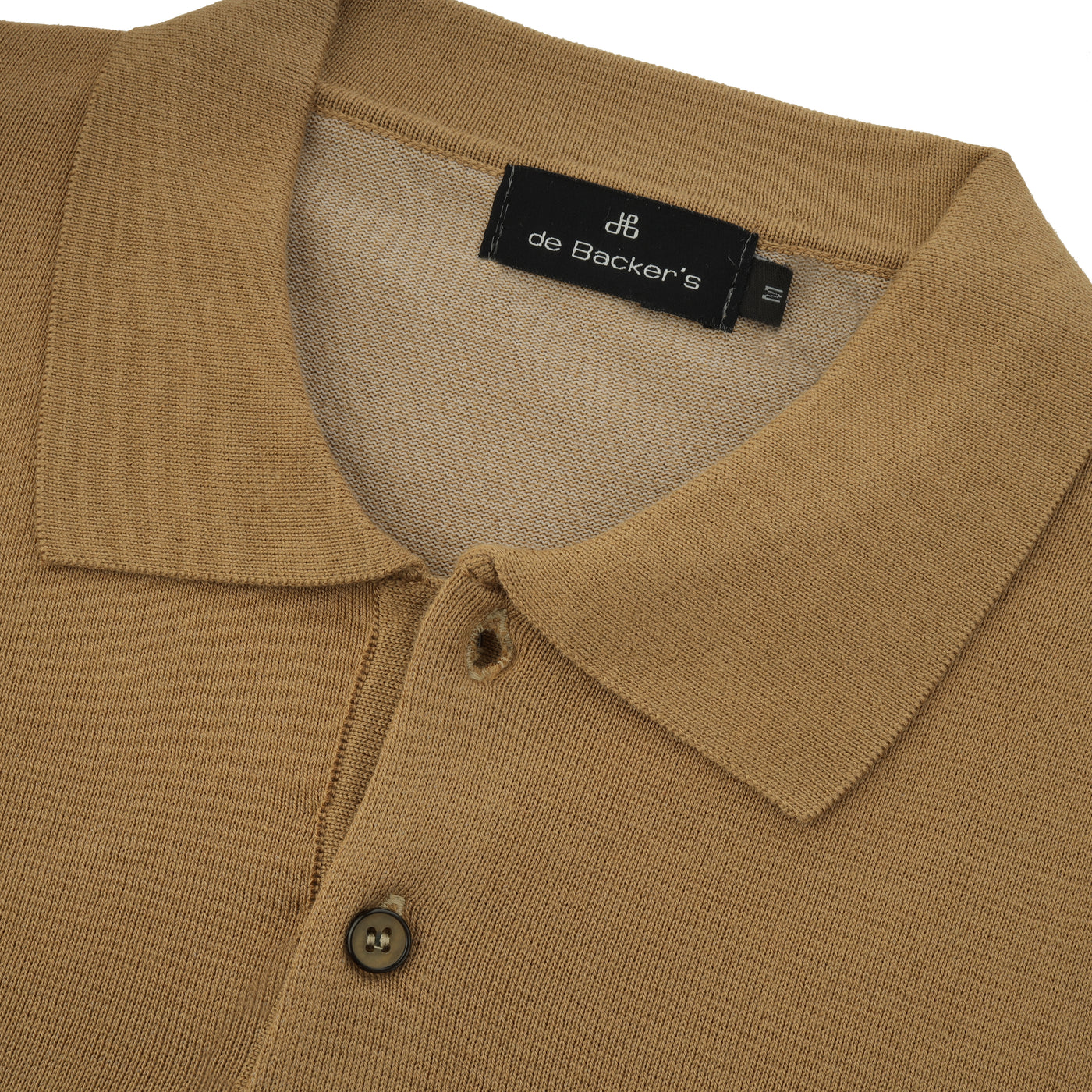 Plian Camel Cotton Knitted Polo