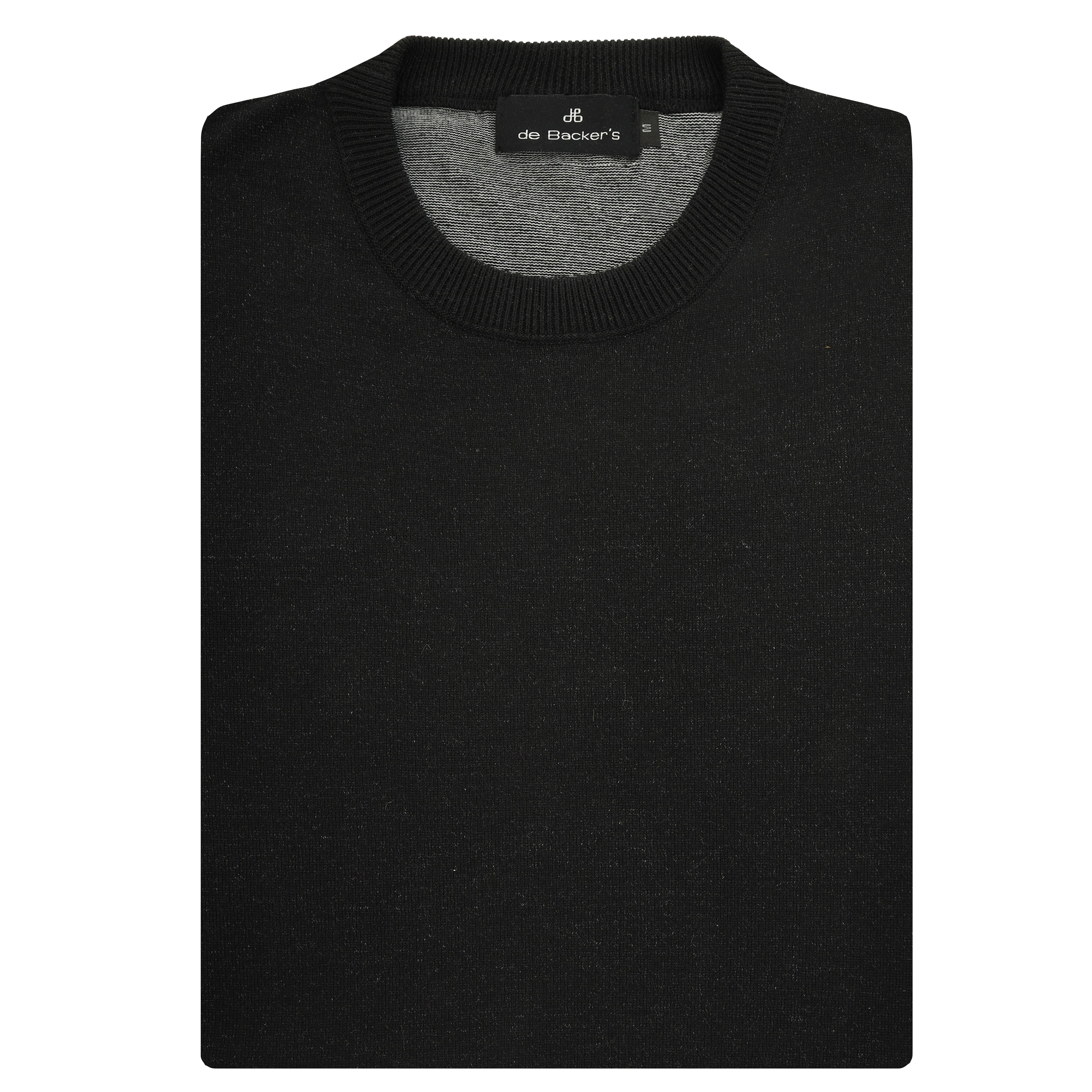 Plain Black  Knitted  Round T Shirt