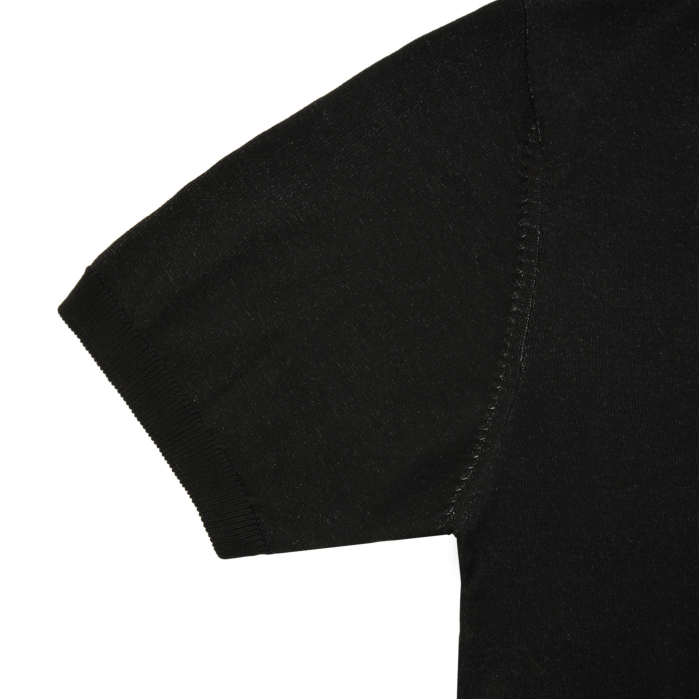 Plain Black  Knitted  Round T Shirt
