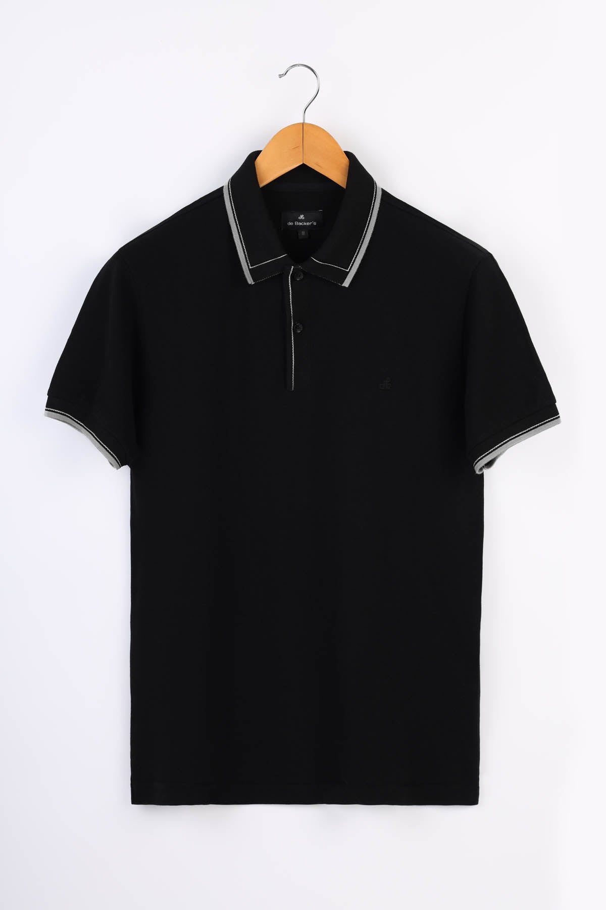 Pique Solid  Black Cotton Polo