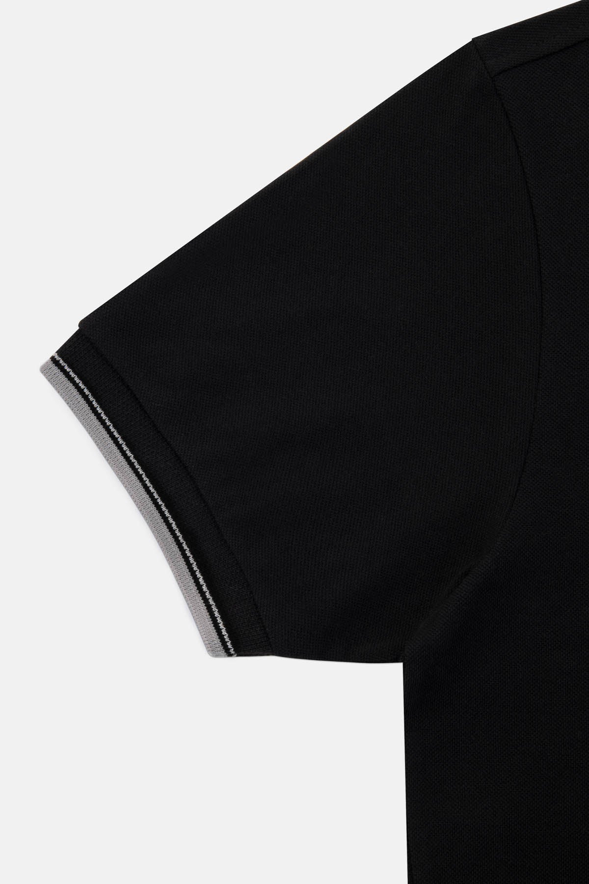 Pique Solid  Black Cotton Polo