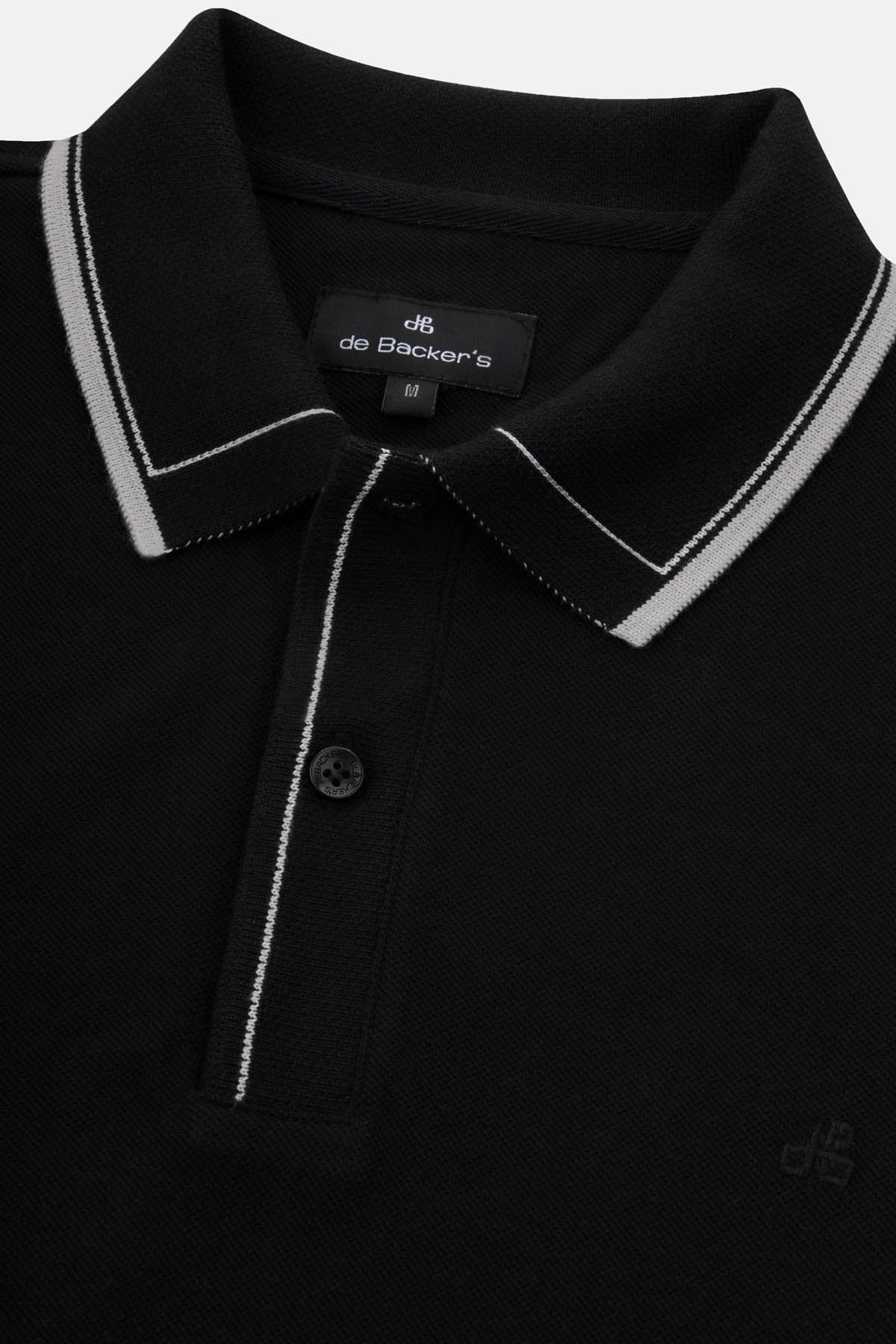 Pique Solid  Black Cotton Polo - 2
