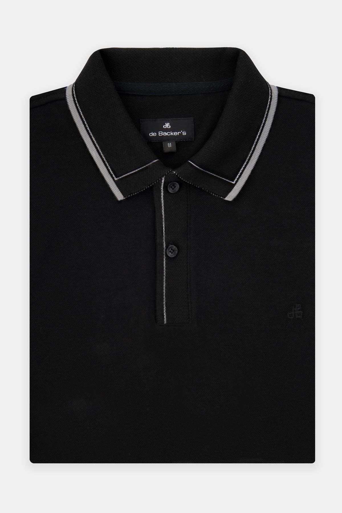 Pique Solid  Black Cotton Polo - 1