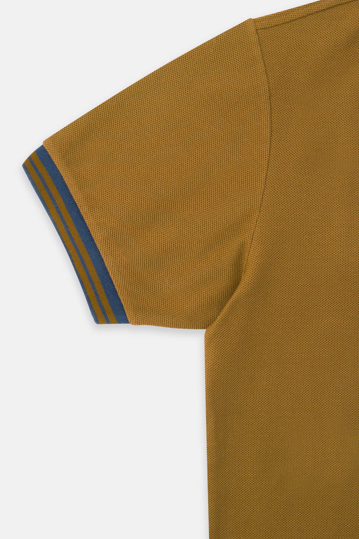 Pique Solid Golden Brown Zip-Up Polo - 3