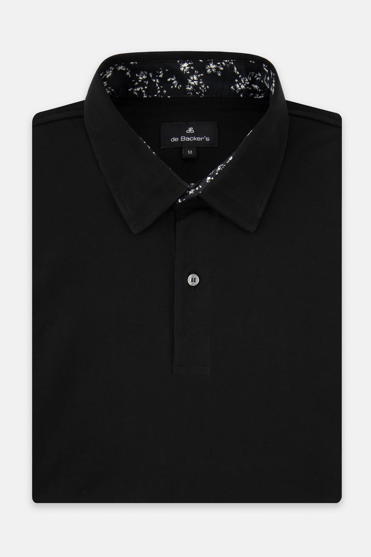 Pique Solid Black Polo - 1