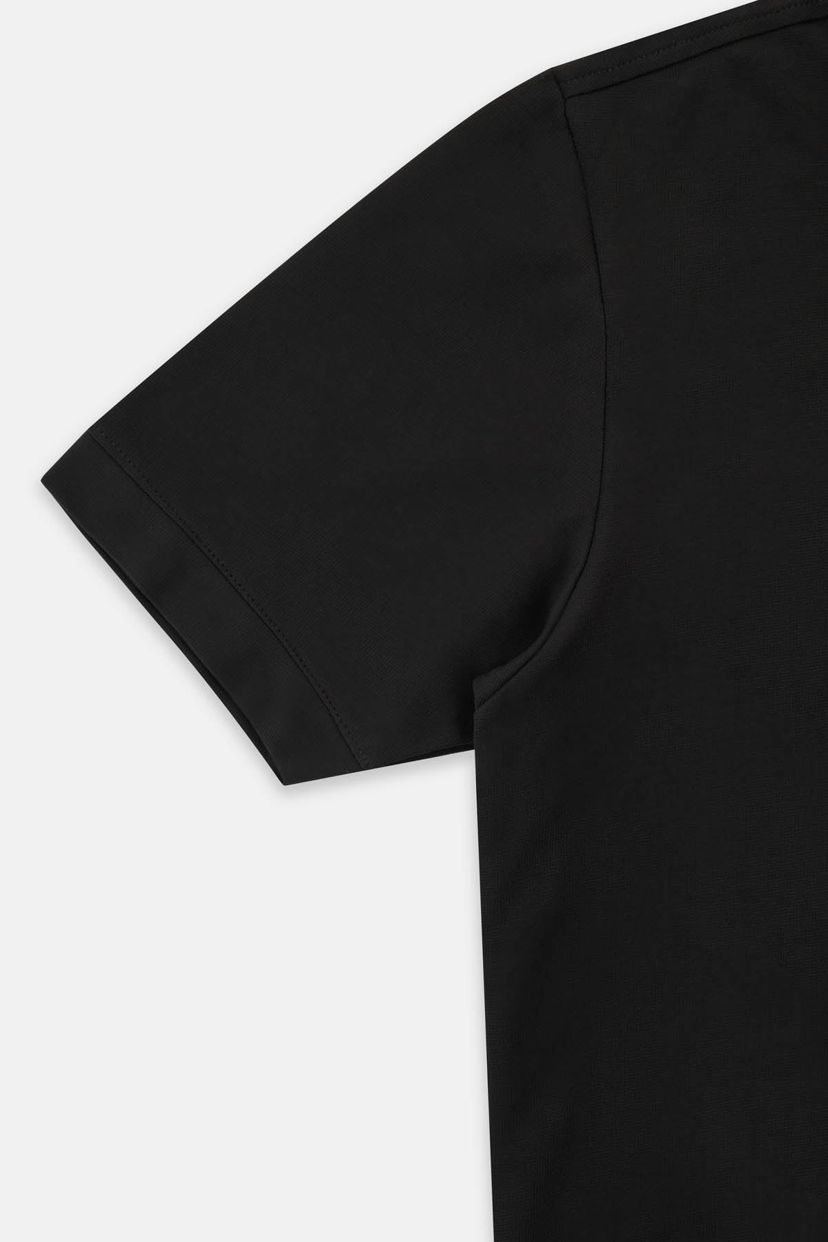 Pique Solid Black Polo