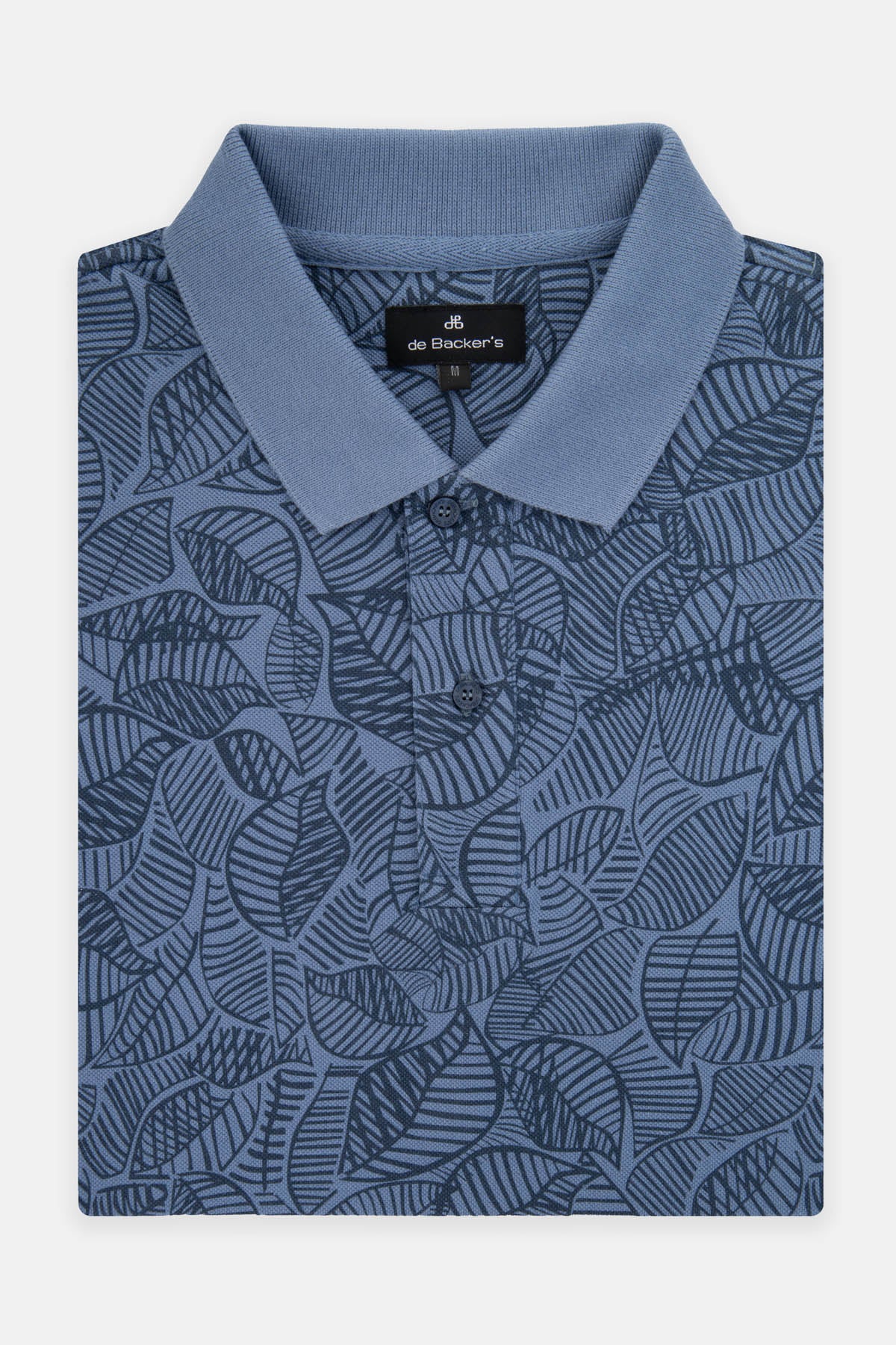 Printed Pique Glaucous Blue Polo