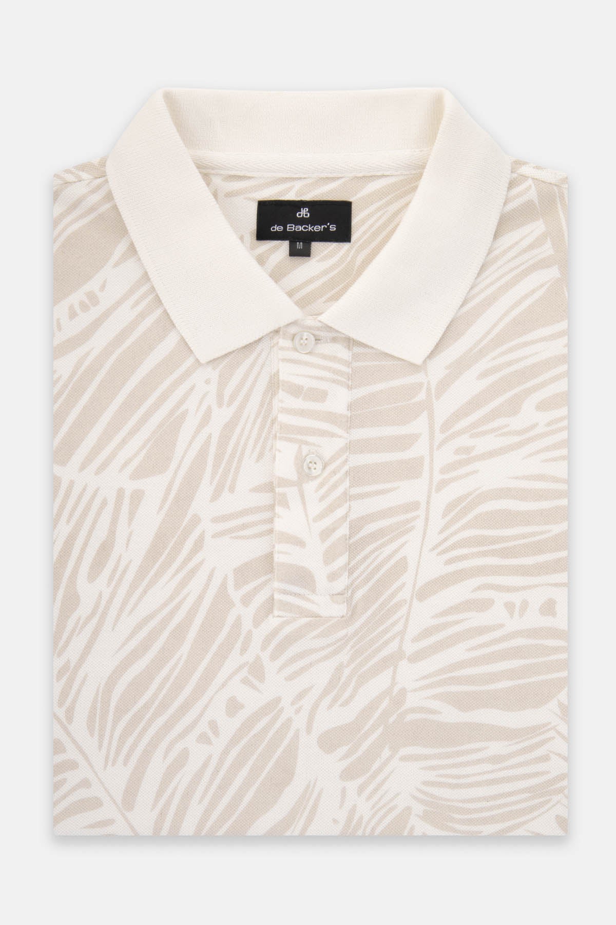 Printed Pique Isabelline Cream Polo