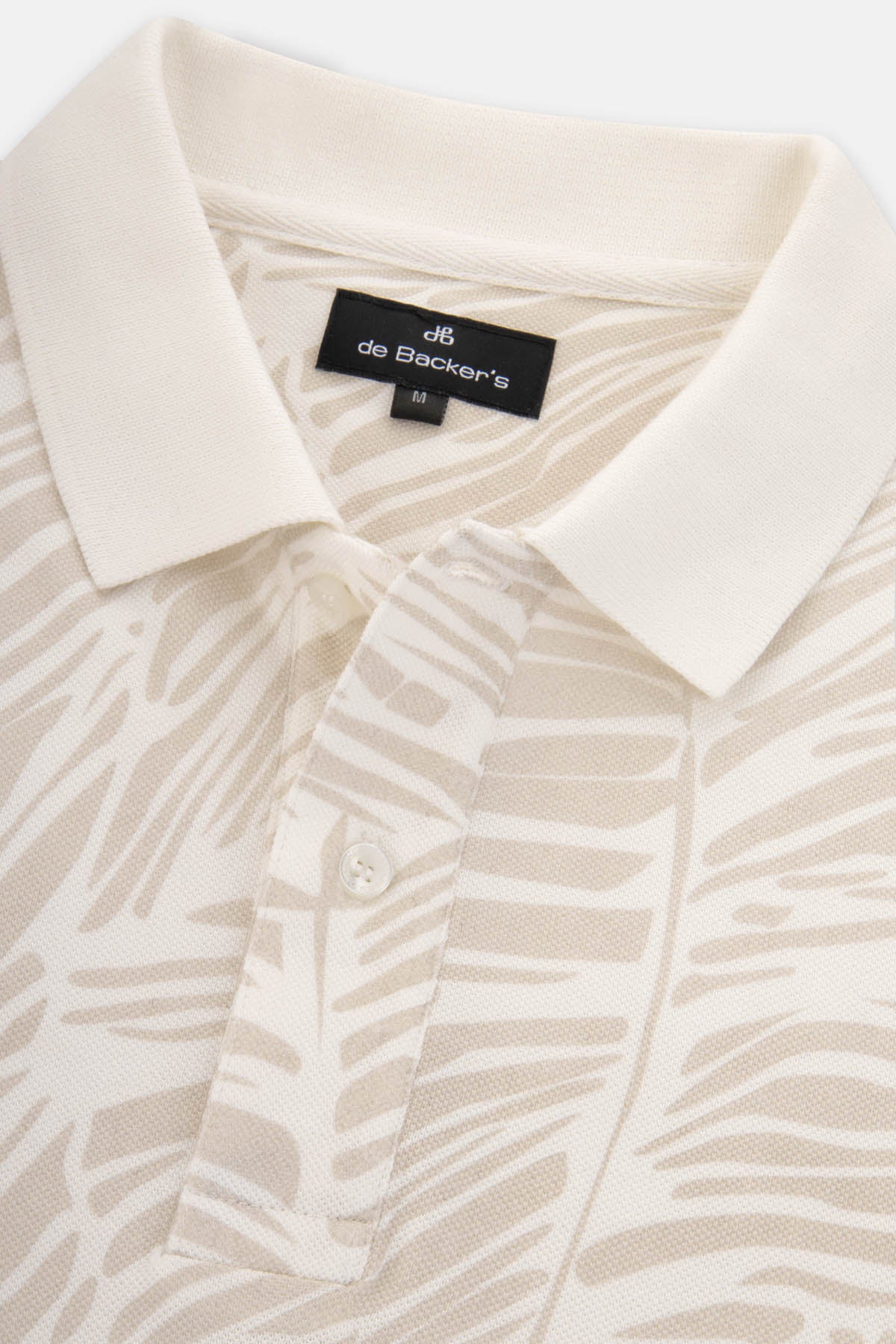 Printed Pique Isabelline Cream Polo