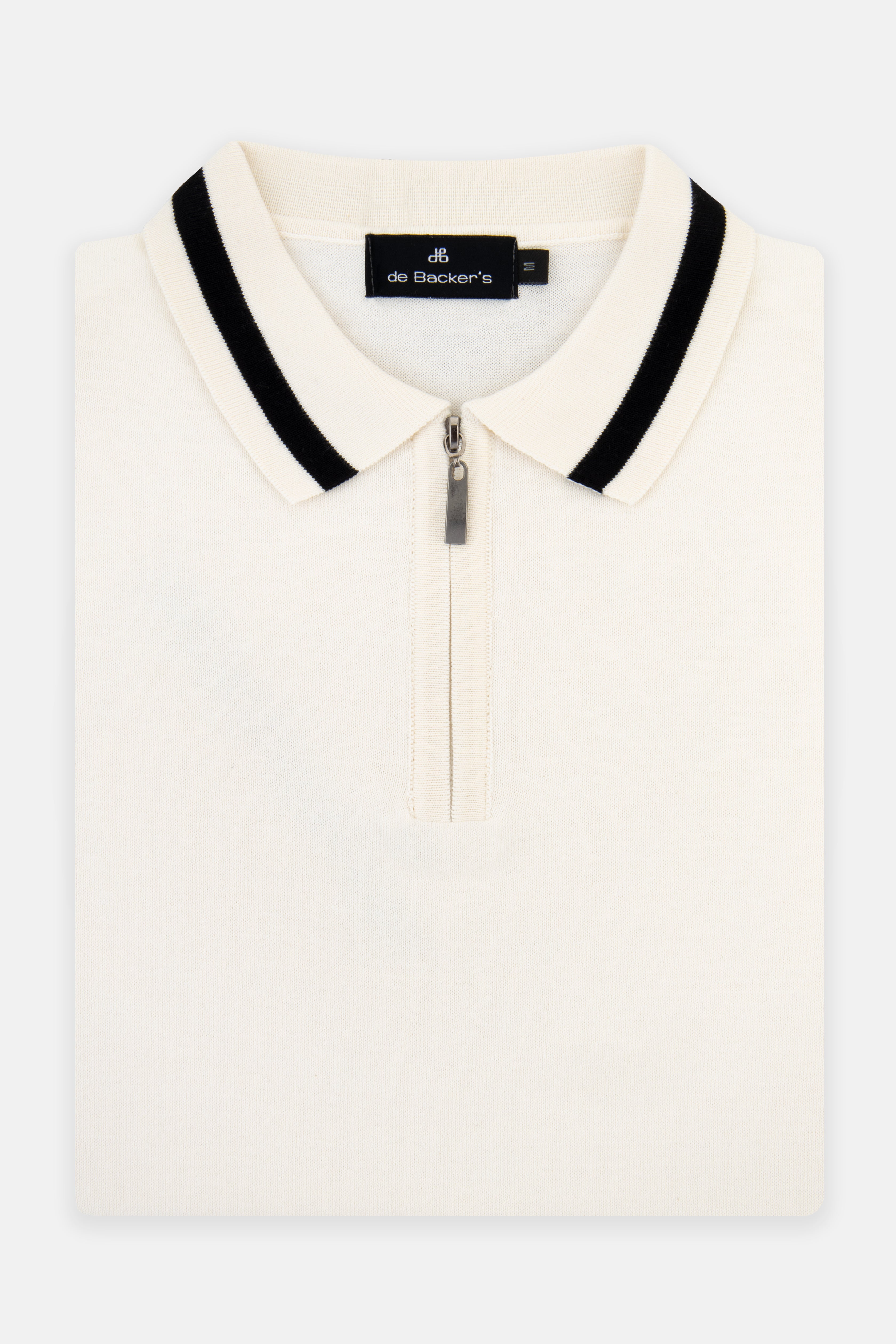 Solid Knitted Isabelline White Polo