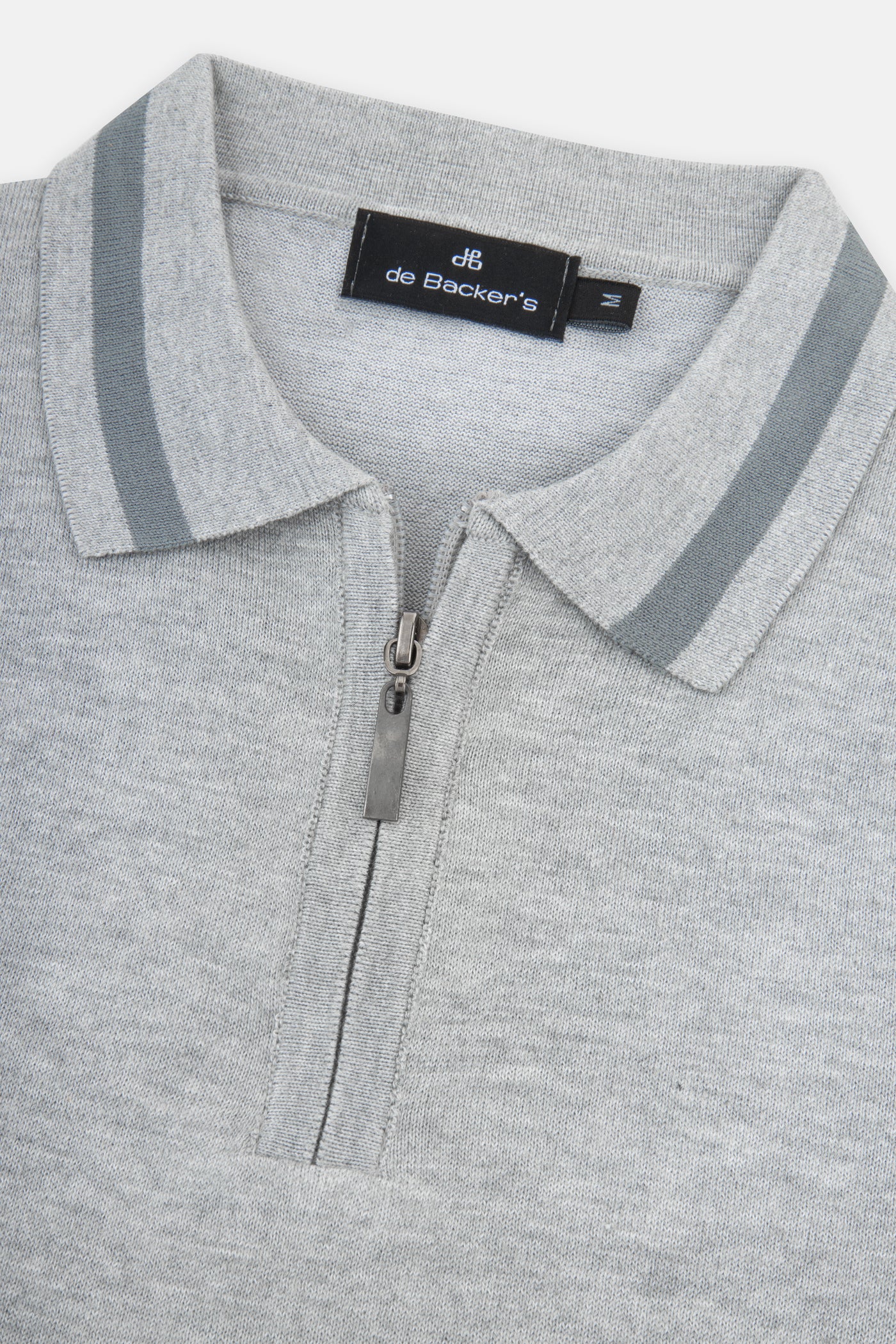 Solid Knitted Gray Polo