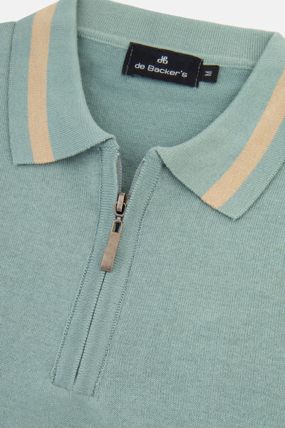 Solid Knitted Shadow Green Polo