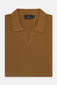 Jacquard Knitted  Russet Hazel Polo - 1